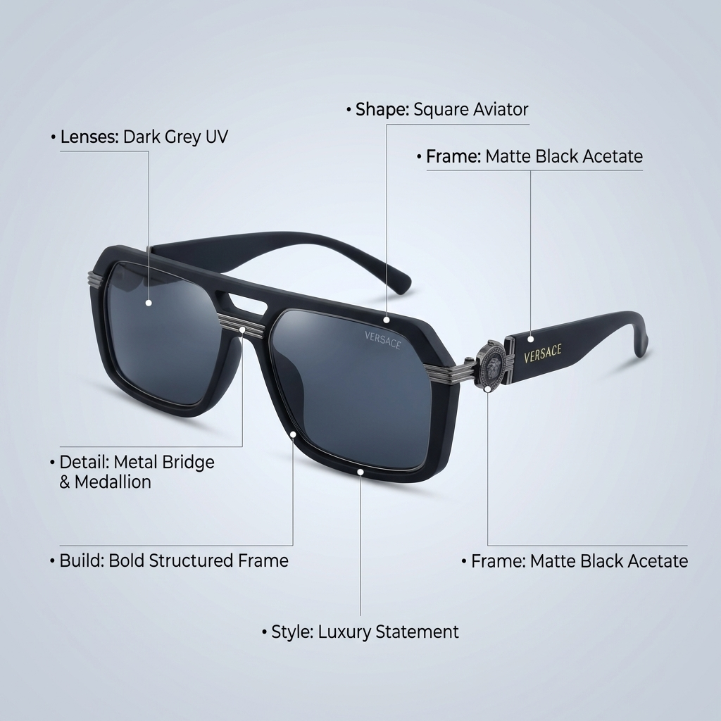 OG Shadow Medusa | Black Chrome Statement Shield Sunglasses