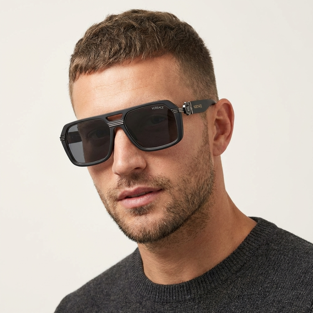 OG Shadow Medusa | Black Chrome Statement Shield Sunglasses