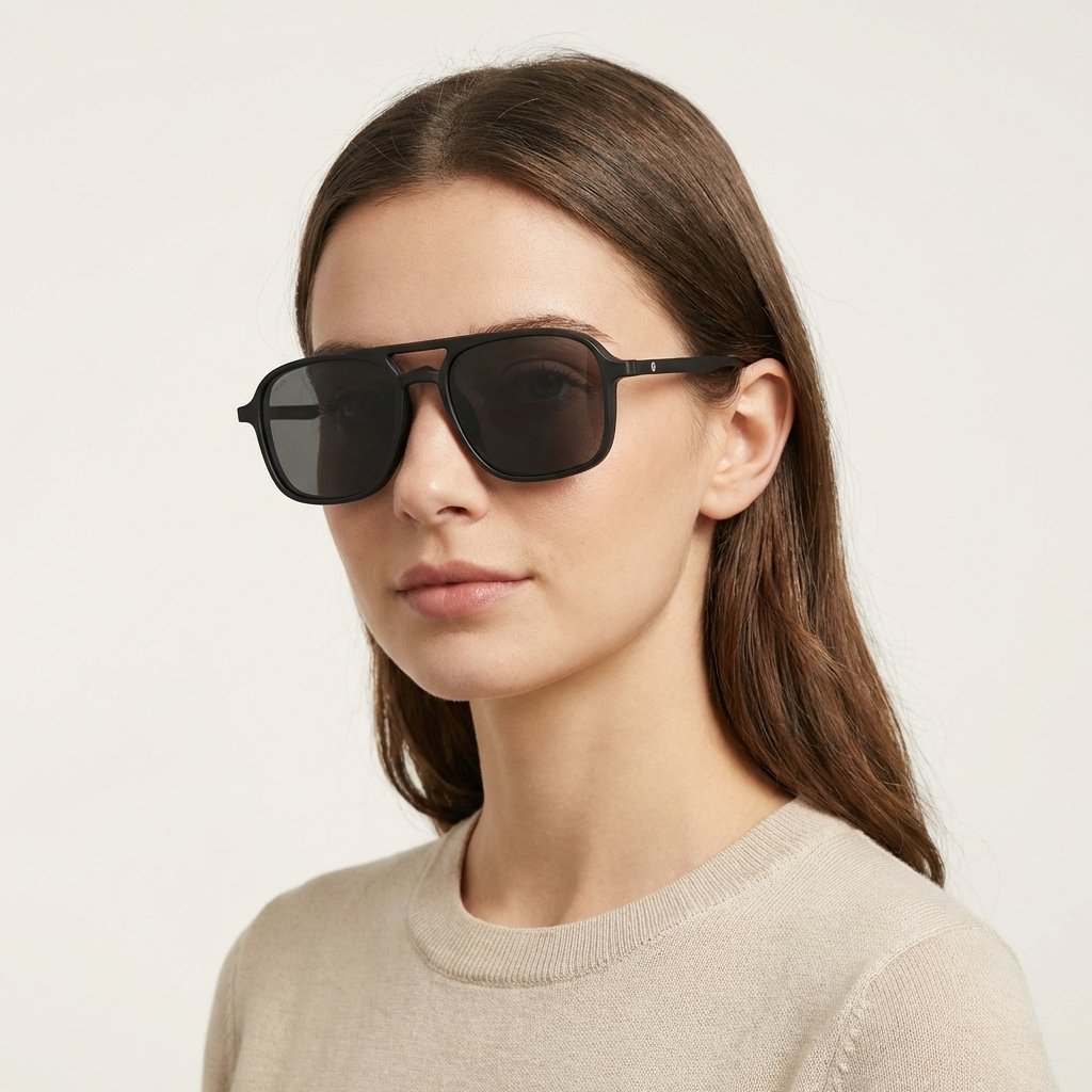 OG Shadow Pilot | Black Frame Square Aviator Sunglasses For Men