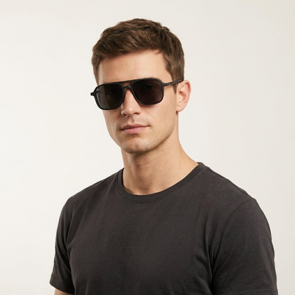 OG Shadow Pilot | Black Frame Square Aviator Sunglasses For Men