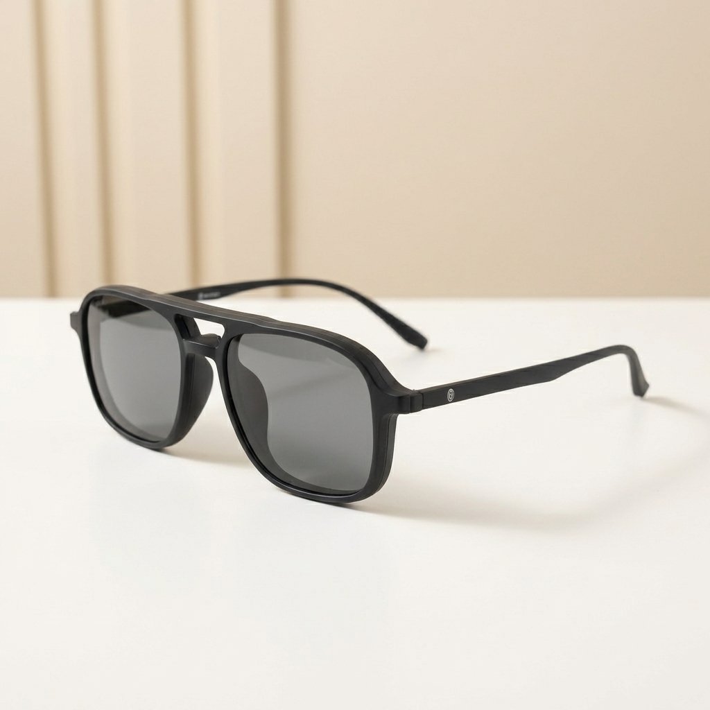 OG Shadow Pilot | Black Frame Square Aviator Sunglasses For Men