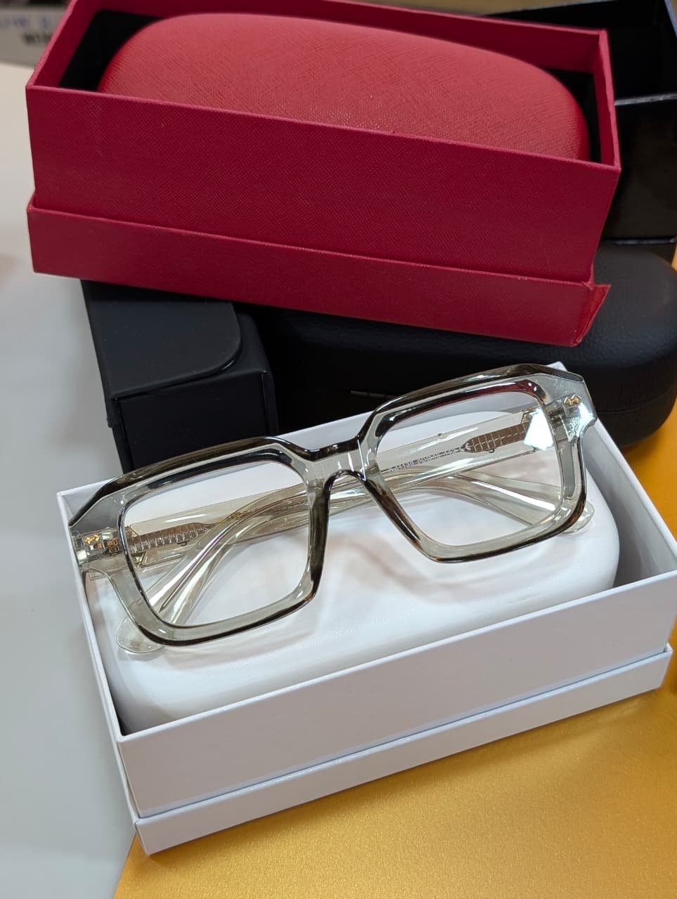 OG Shadow Regent | Luxury Smoke Crystal Optical Frame with Signature Heritage Temples Best Seller