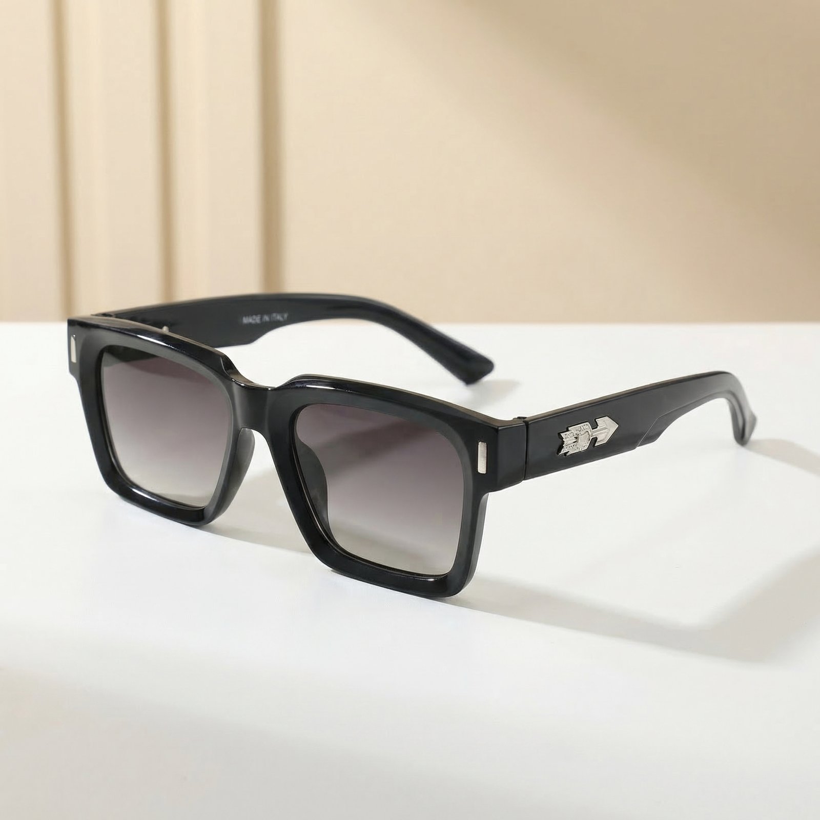 OG Shadow Rider | Glossy Black Square Sunglasses
