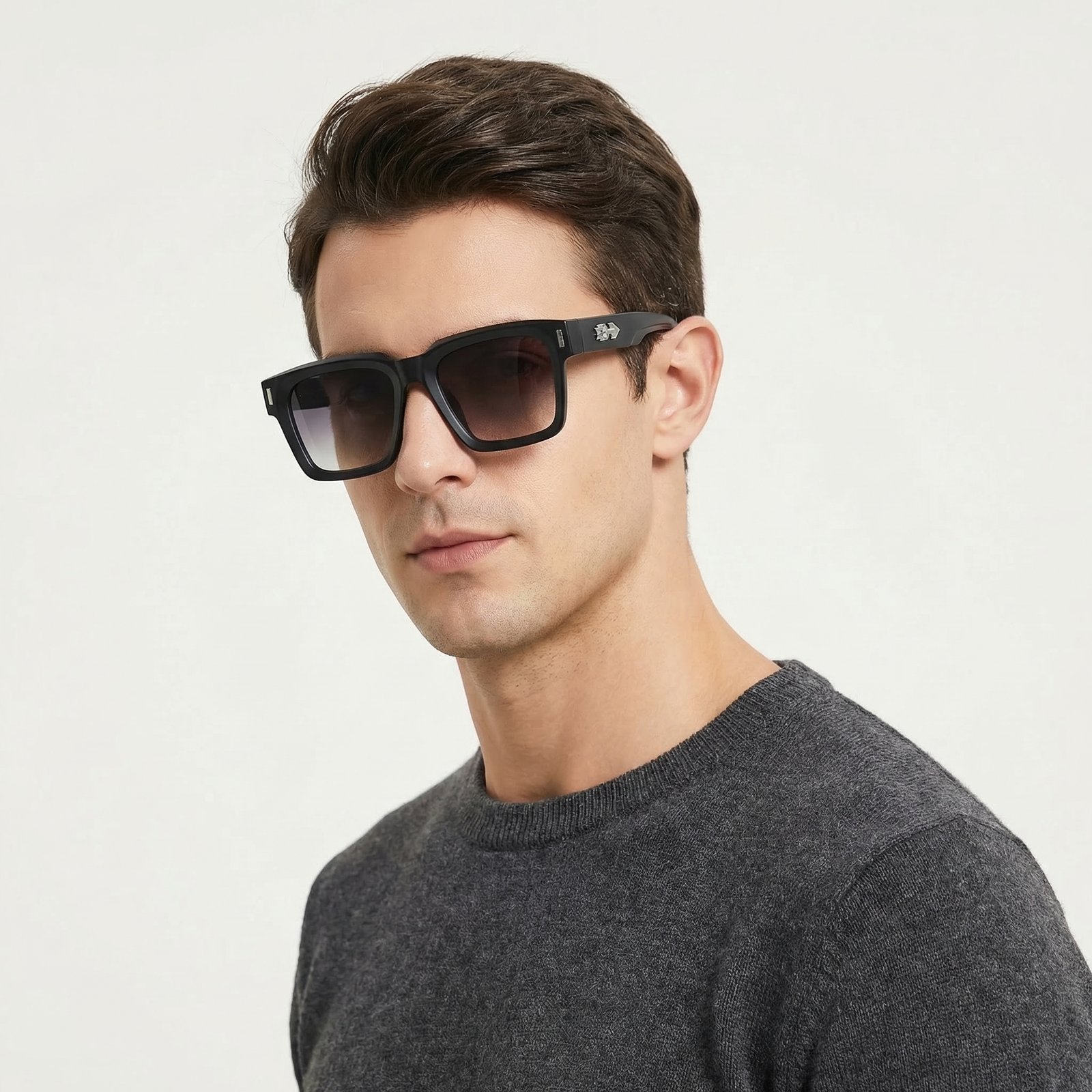 OG Shadow Rider | Glossy Black Square Sunglasses
