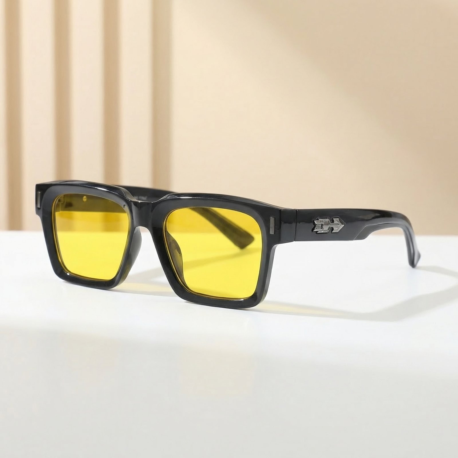 OG Shadow Rider | Glossy Black Square Sunglasses