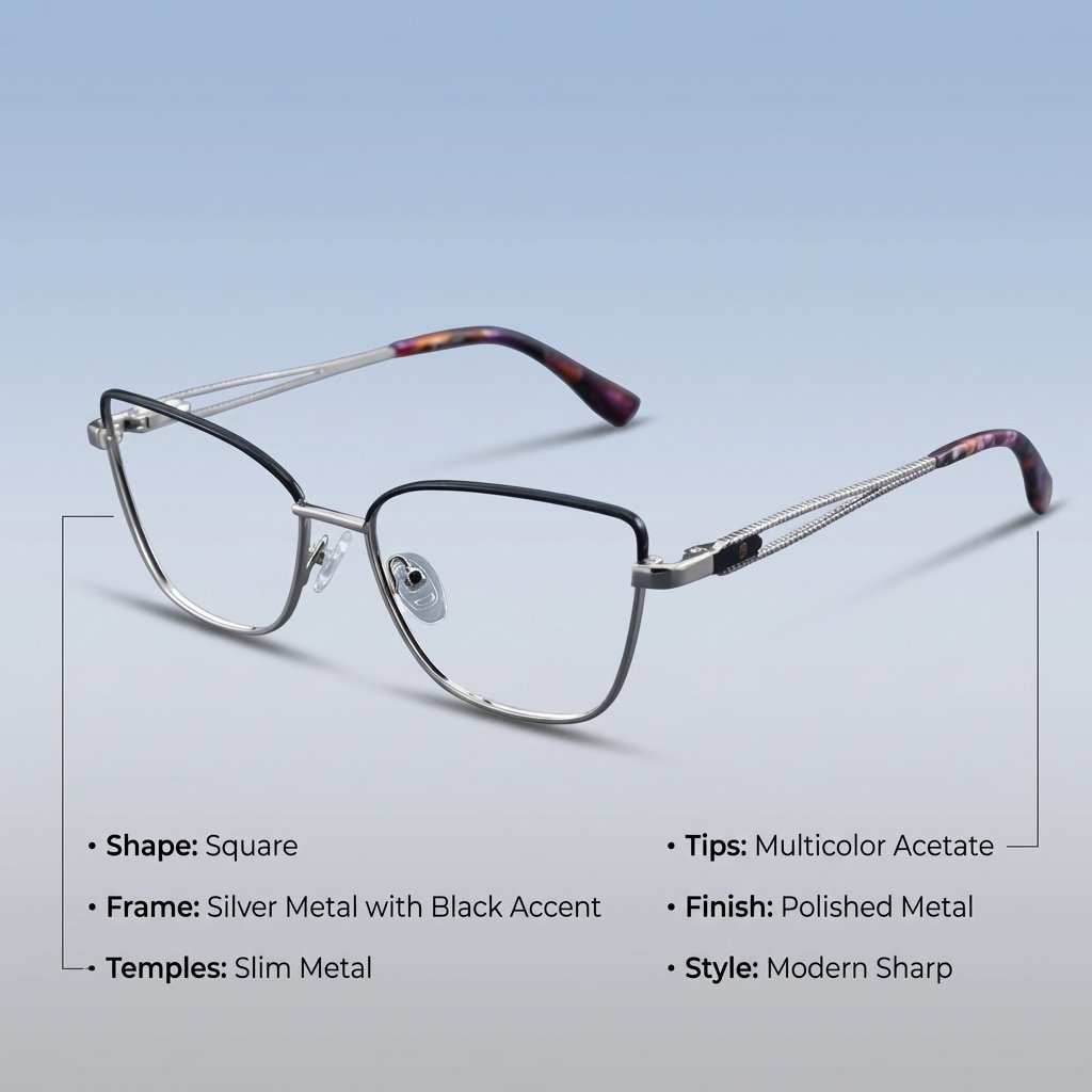 OG Silver Breeze | Sky Blue Metal Eyeglasses