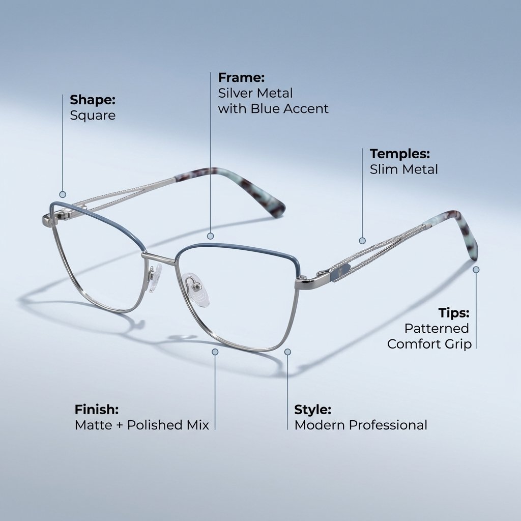 OG Silver Breeze | Sky Blue Metal Eyeglasses