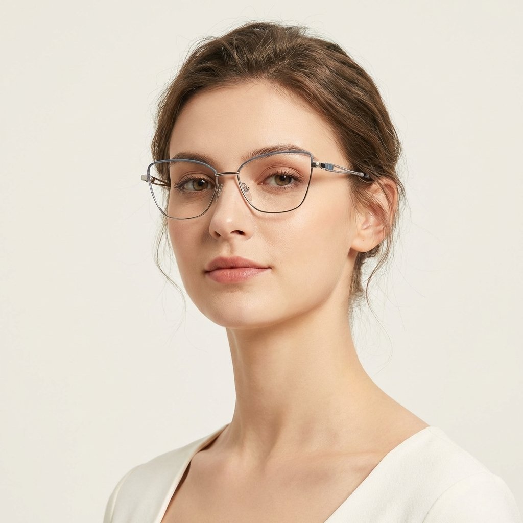 OG Silver Breeze | Sky Blue Metal Eyeglasses