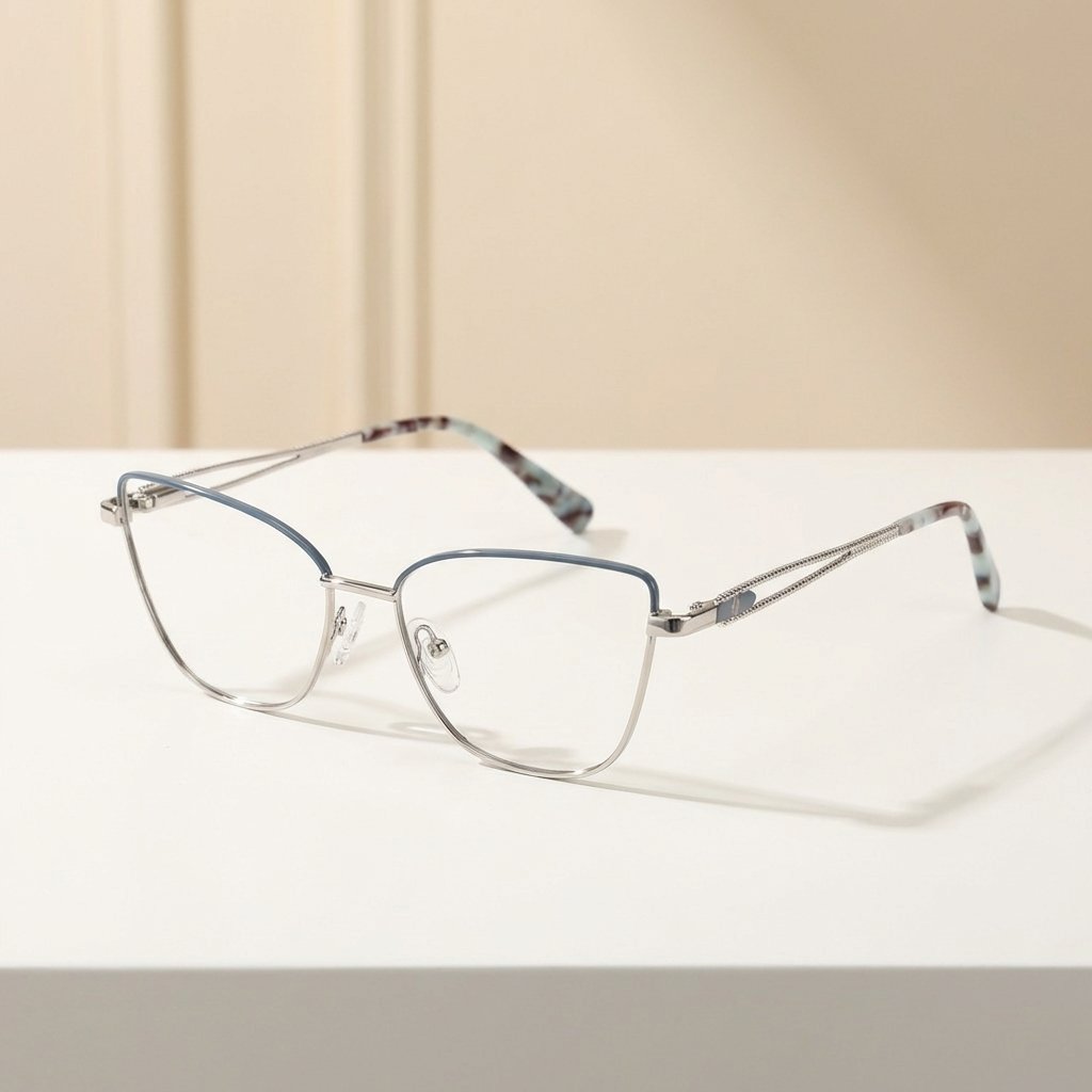 OG Silver Breeze | Sky Blue Metal Eyeglasses
