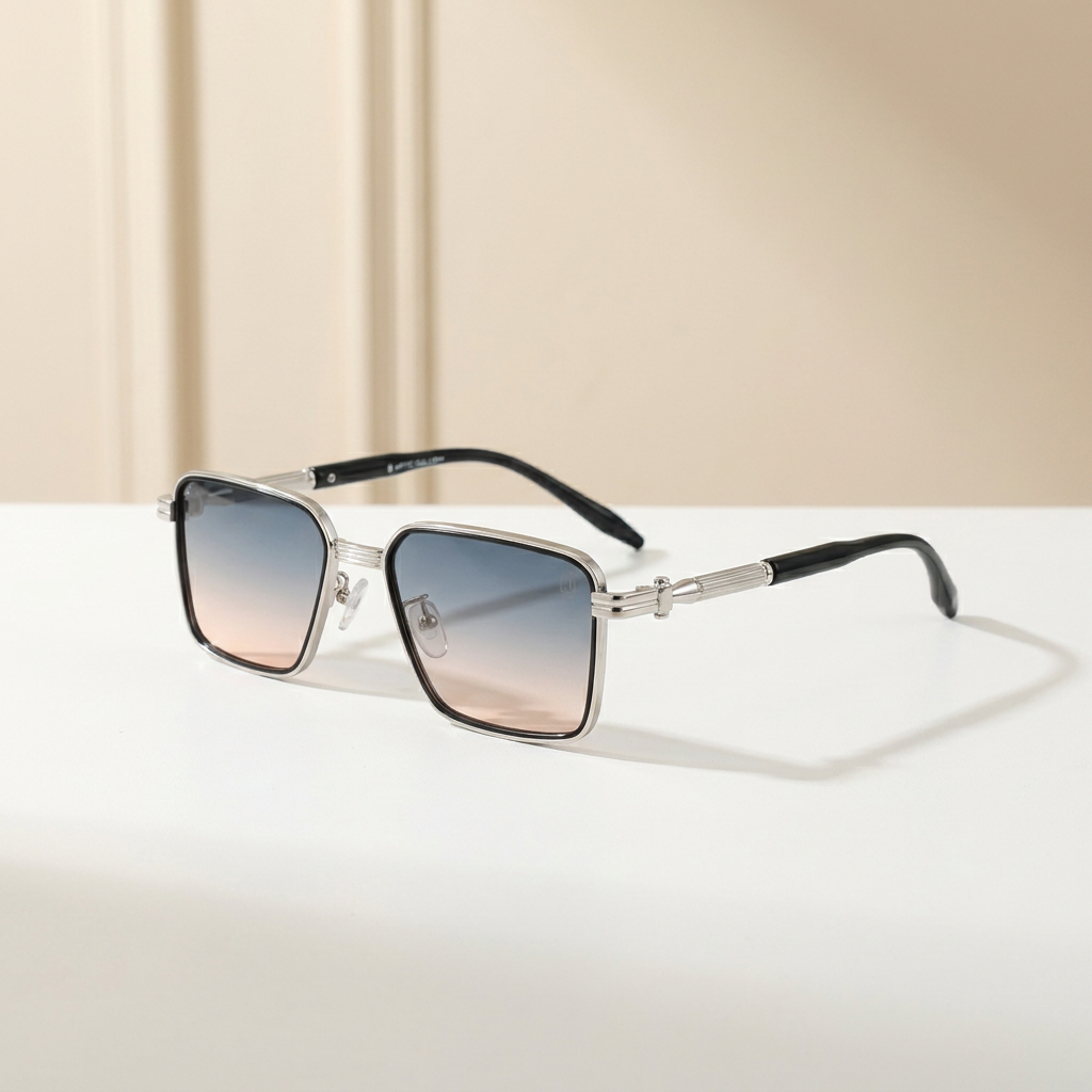 OG Silver Crest | Premium Silver Frame Sunglasses with Ice Smoke Gradient Lenses