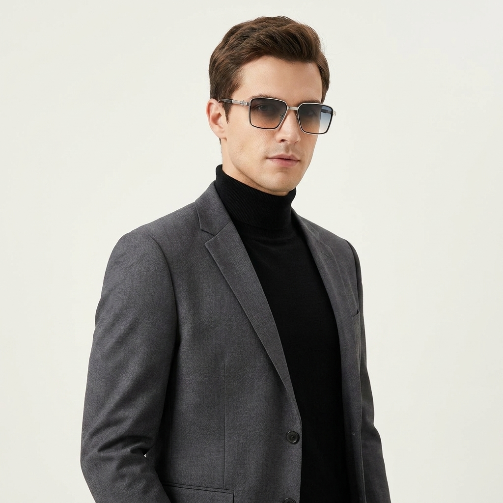 OG Silver Crest | Premium Silver Frame Sunglasses with Ice Smoke Gradient Lenses
