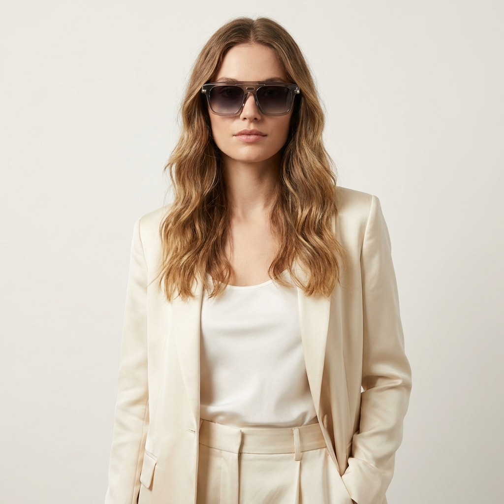 OG Silver Dynasty | Luxury Smoke Crystal Navigator Sunglasses with Grey Gradient Lenses