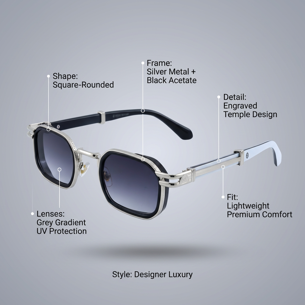 OG Silver Edge | Retro Square Luxe Sunglasses