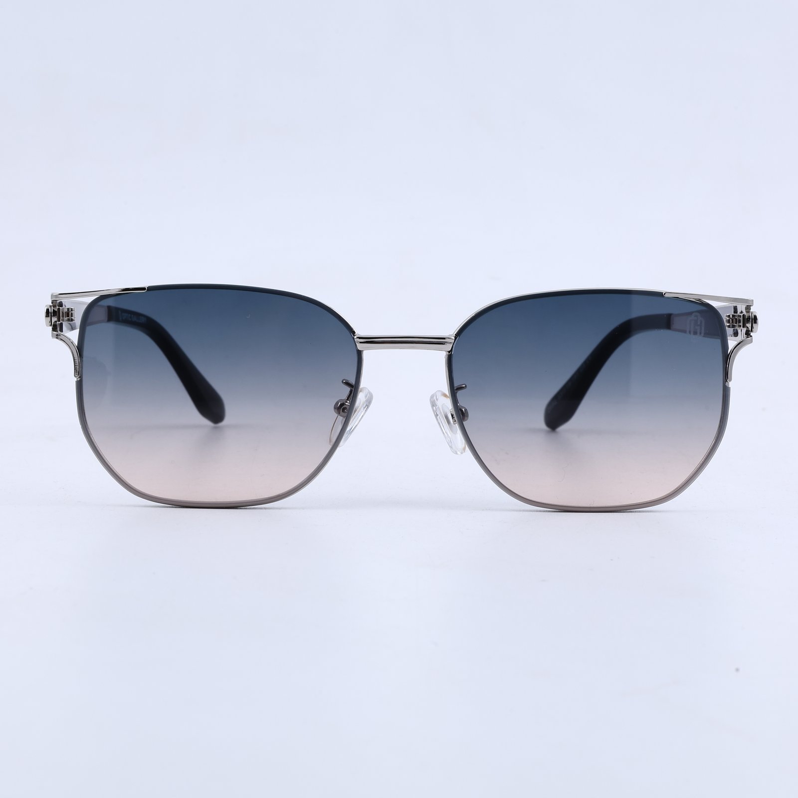 OG Silver Mist | Hexa Sunglasses with Blue Gradient Lenses