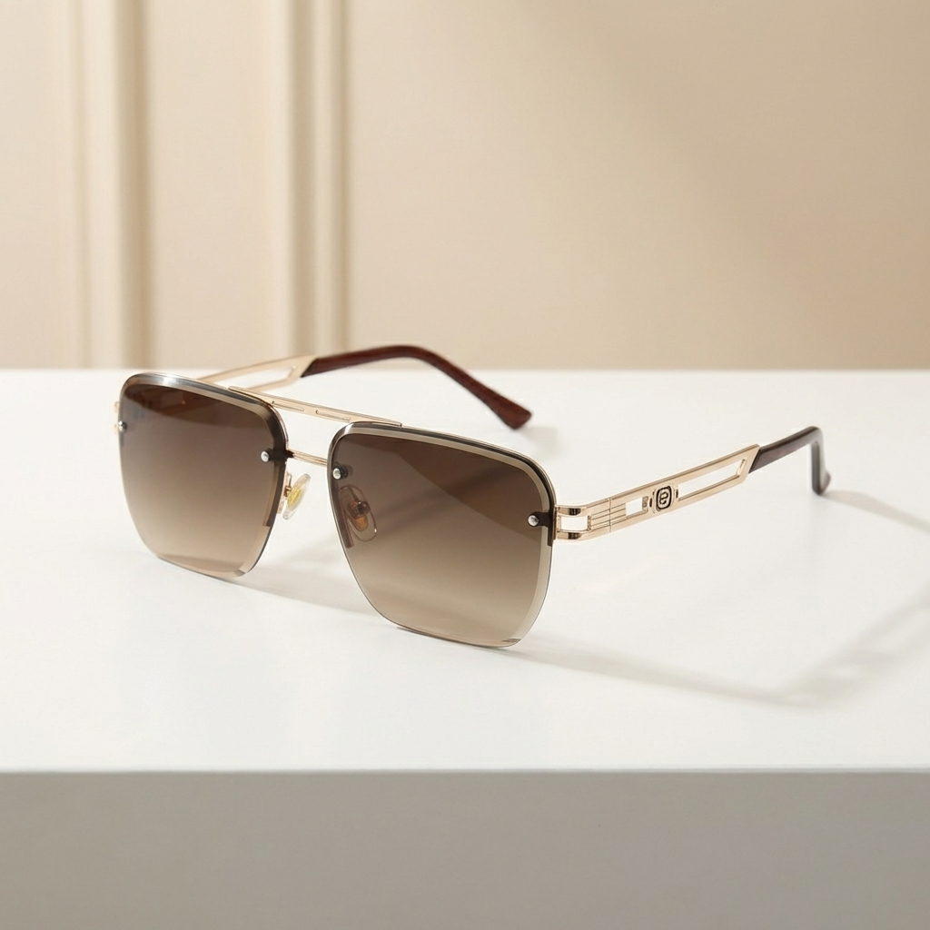 OG Silver Mist | Rimless Gradient Square Sunglasses