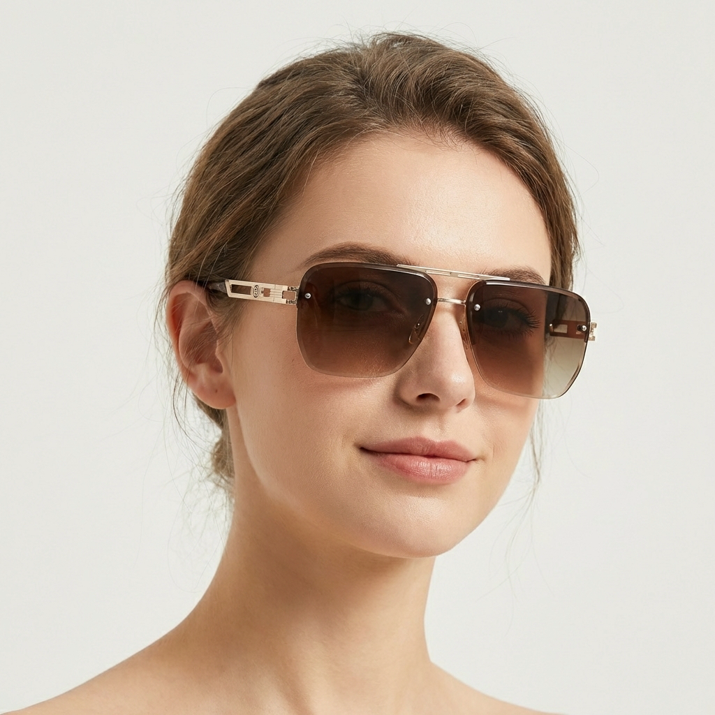 OG Silver Mist | Rimless Gradient Square Sunglasses