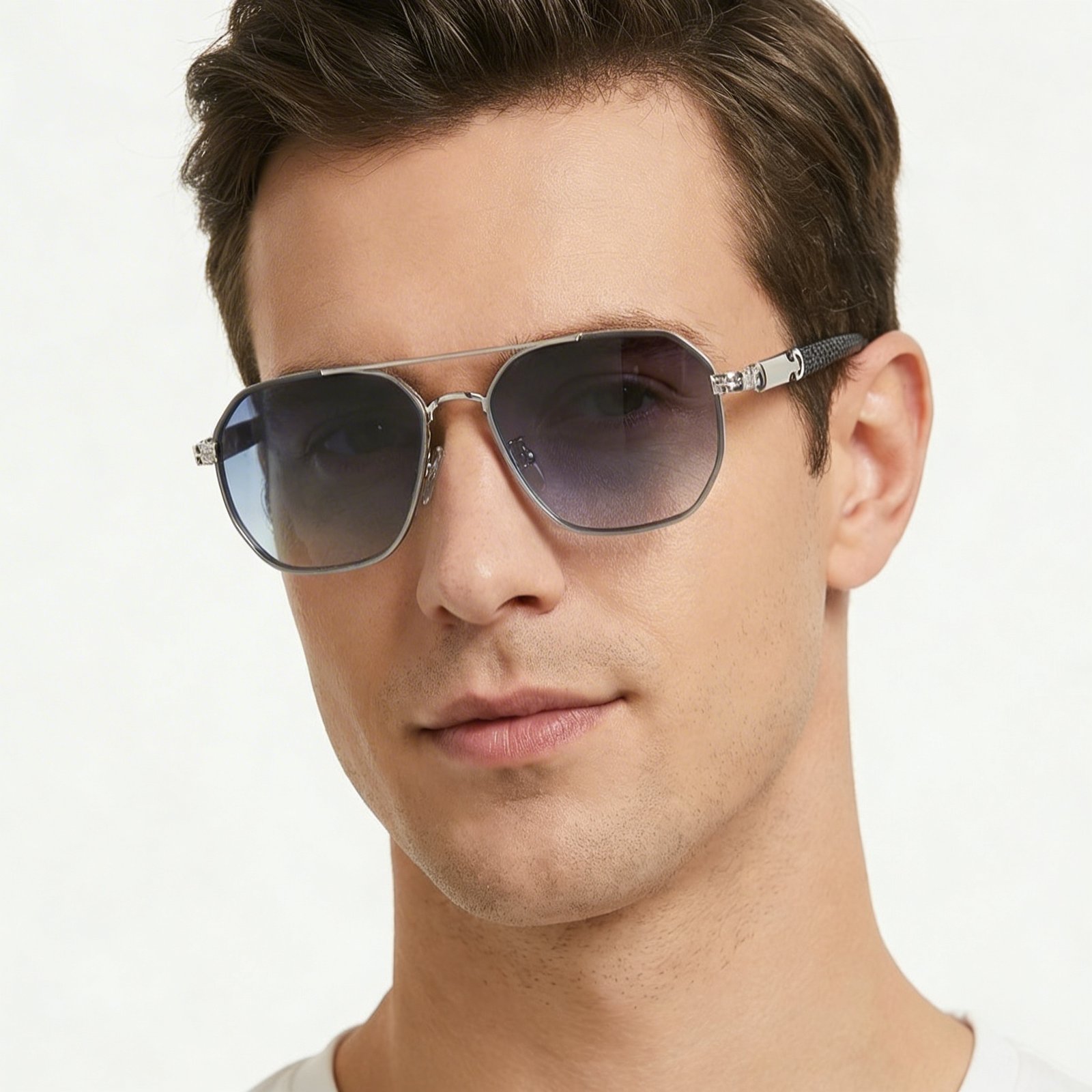 OG Silver Monarch | Textured Silver Aviator Sunglasses