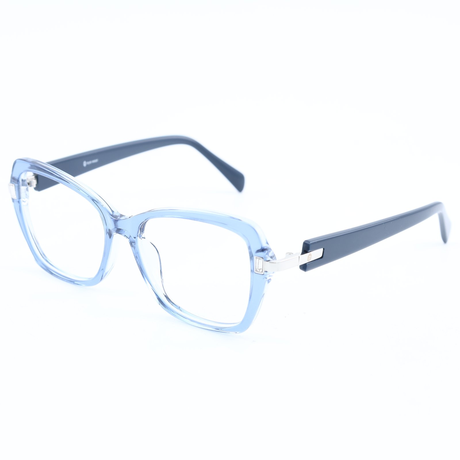 OG Sky Glow Full Rim Square Eyeglasses | Transparent Ice Blue Lightweight Optical Frame for Women