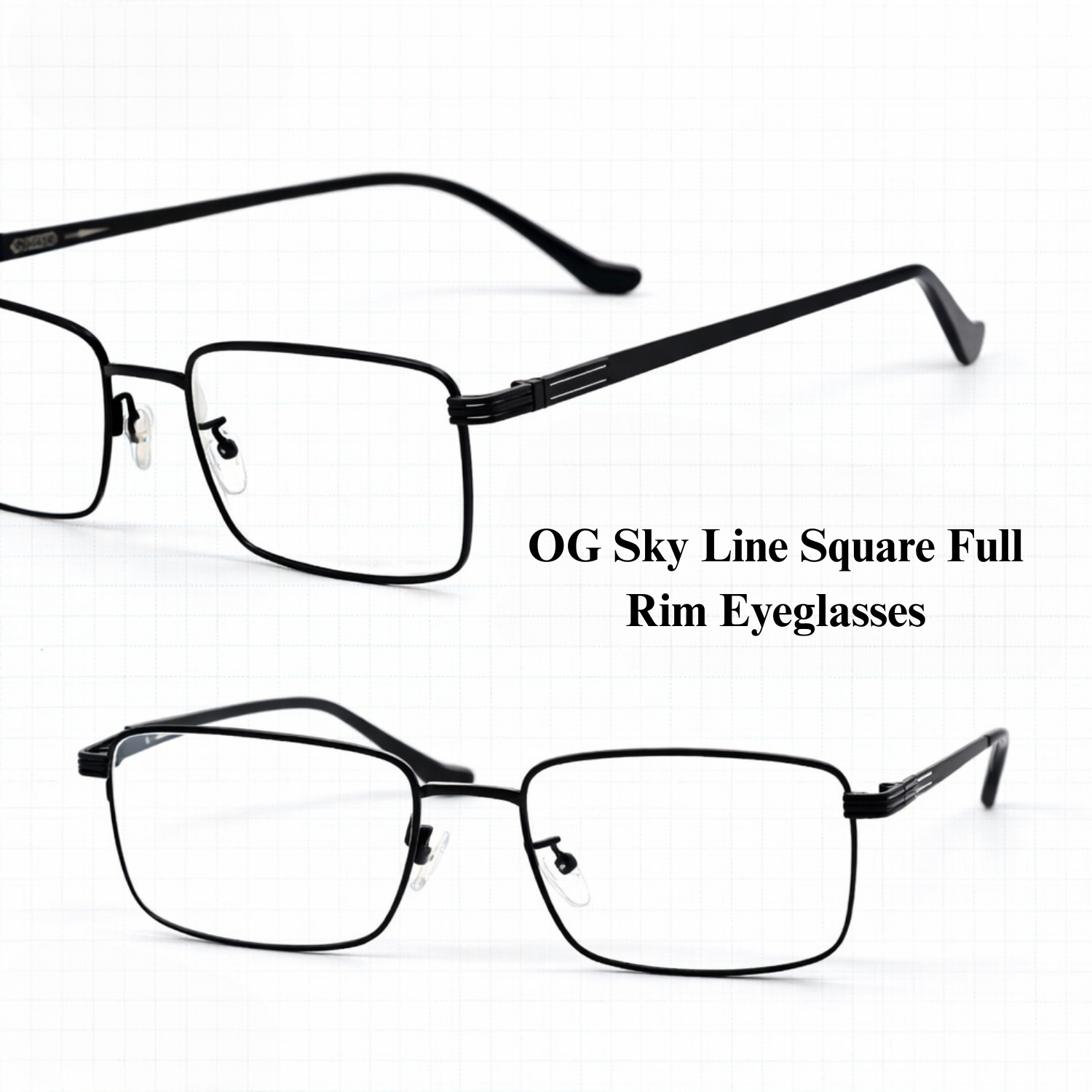 OG Sky Line Square Full Rim Eyeglasses | Premium Lightweight Optical Frame for Men