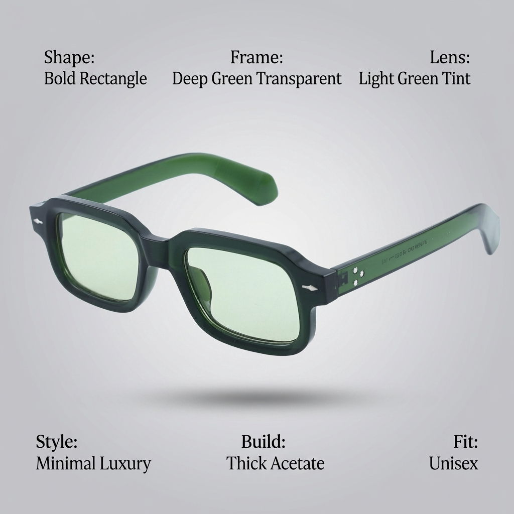 OG Sky Rust | Transparent Blue Retro Square Sunglasses