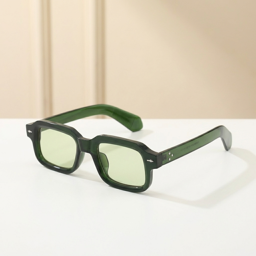 OG Sky Rust | Transparent Blue Retro Square Sunglasses