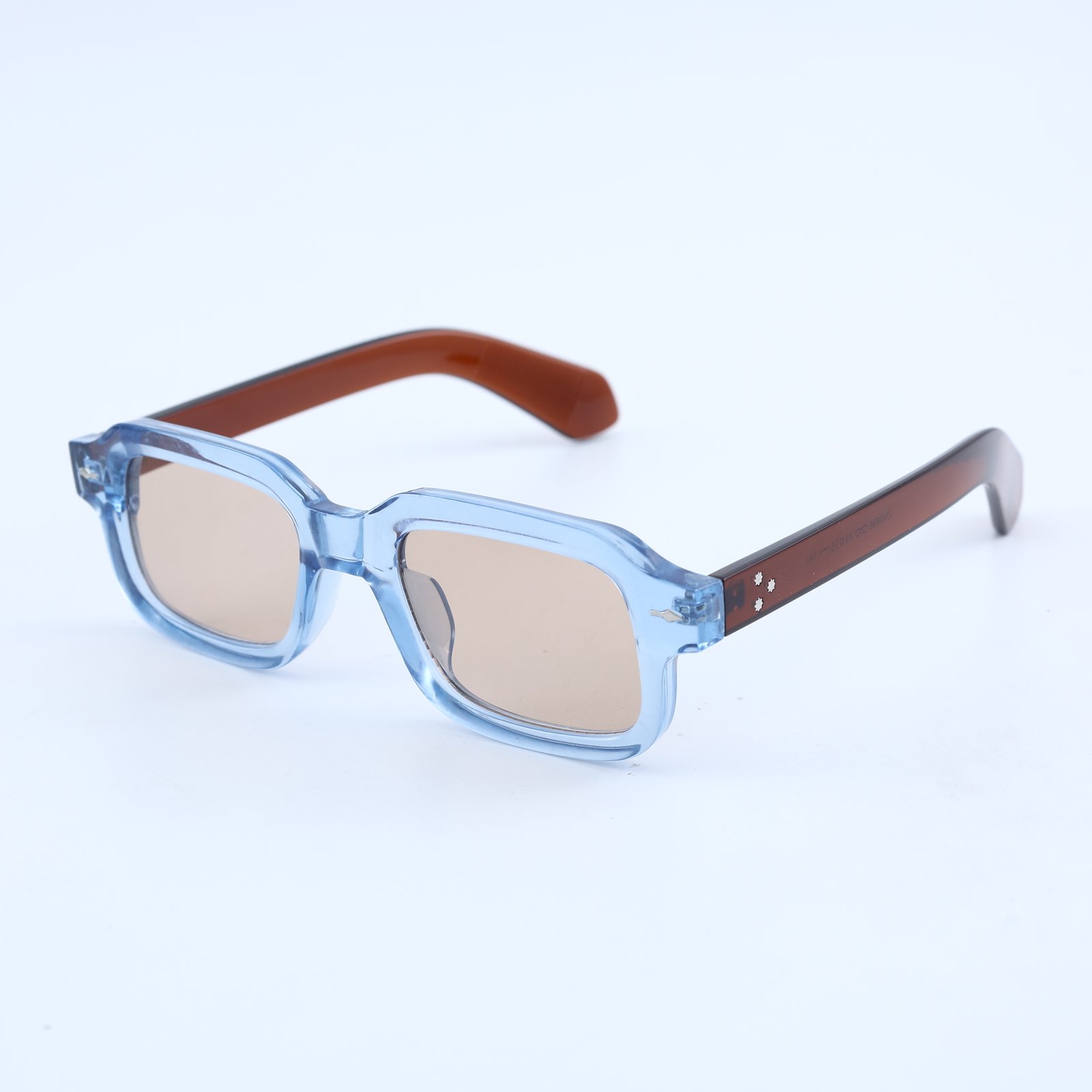 OG Sky Rust | Transparent Blue Retro Square Sunglasses