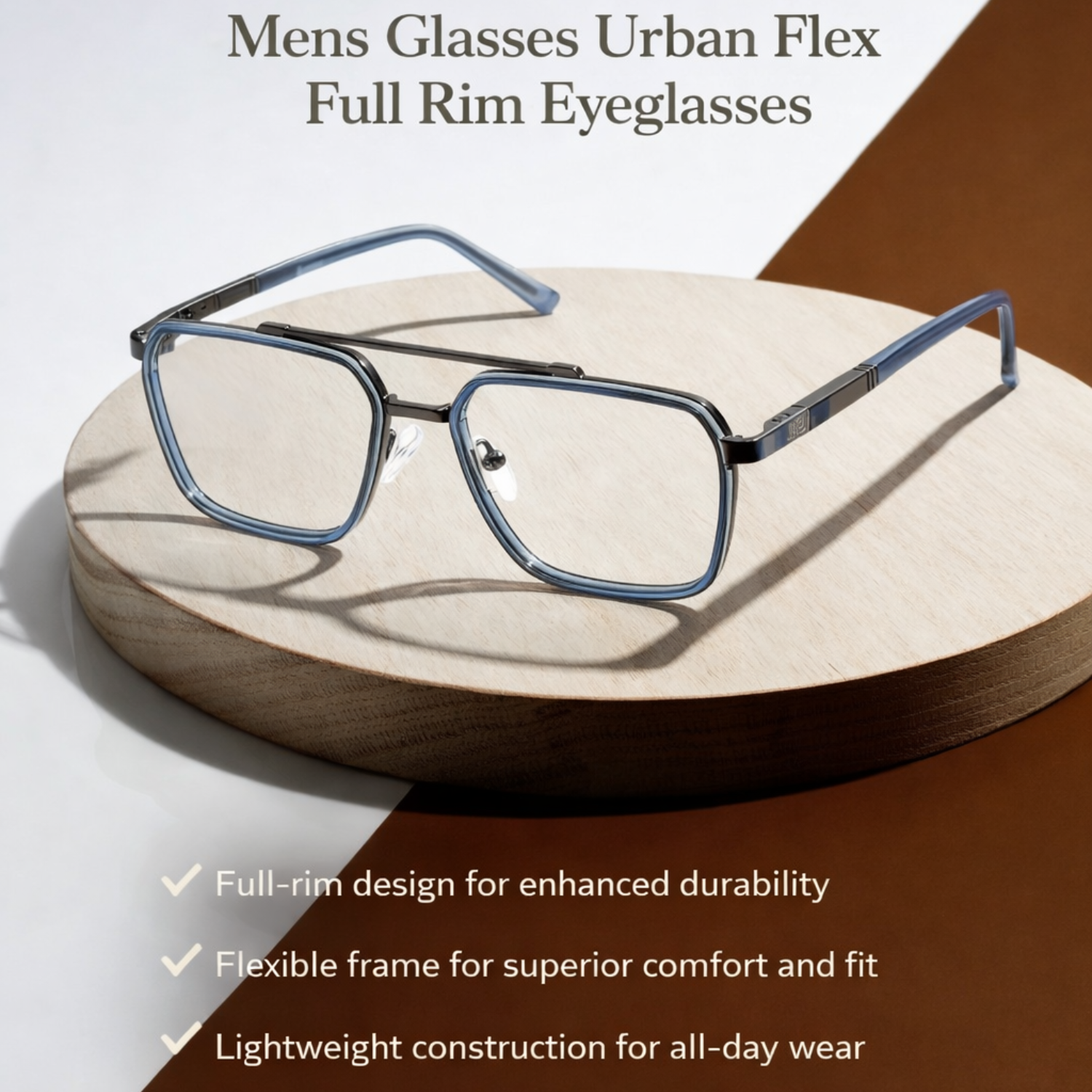 OG Slate Metal Square Eyeglasses | Premium Full Rim Optical Frame