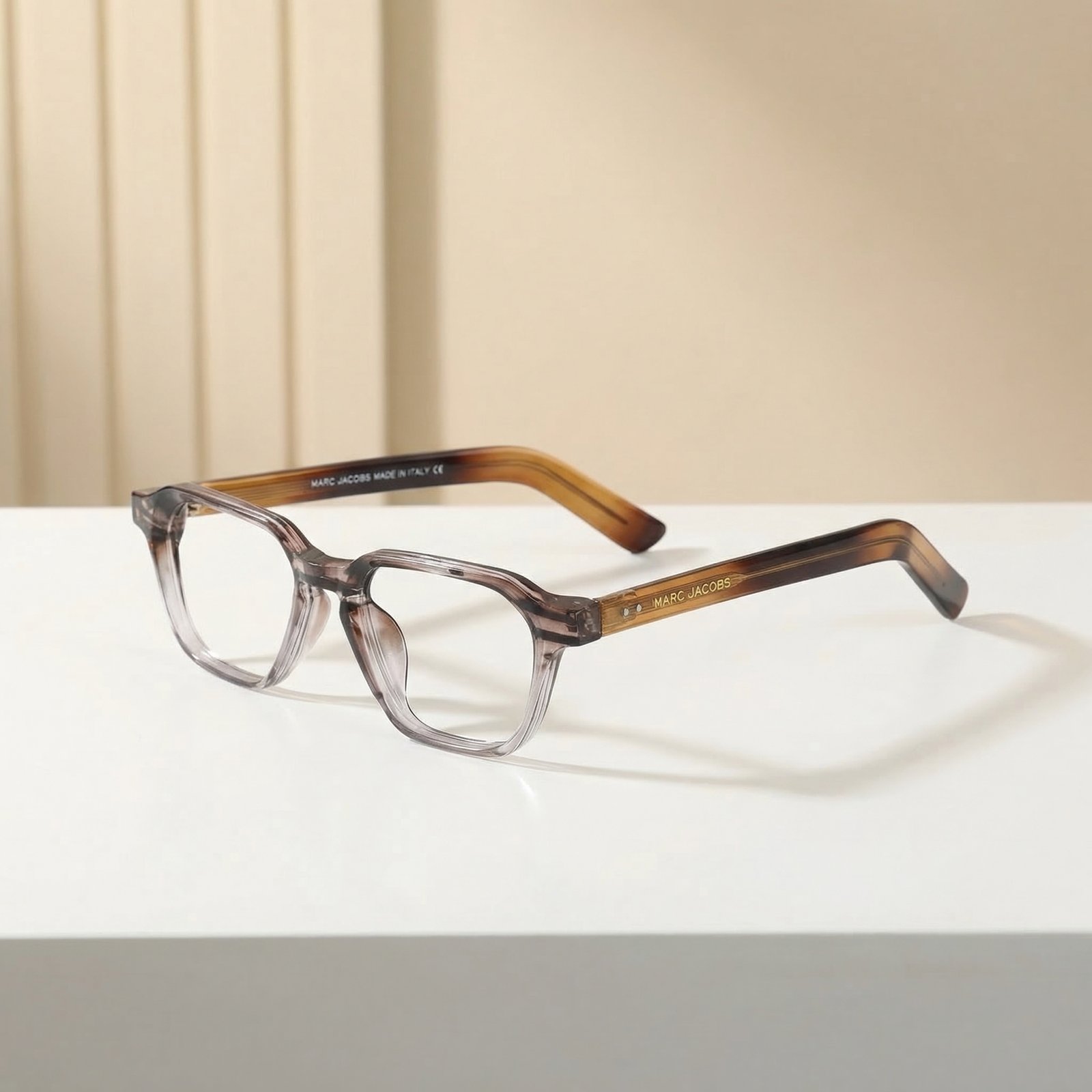 OG Smoke Amber | Crystal Brown Square Eyeglasses