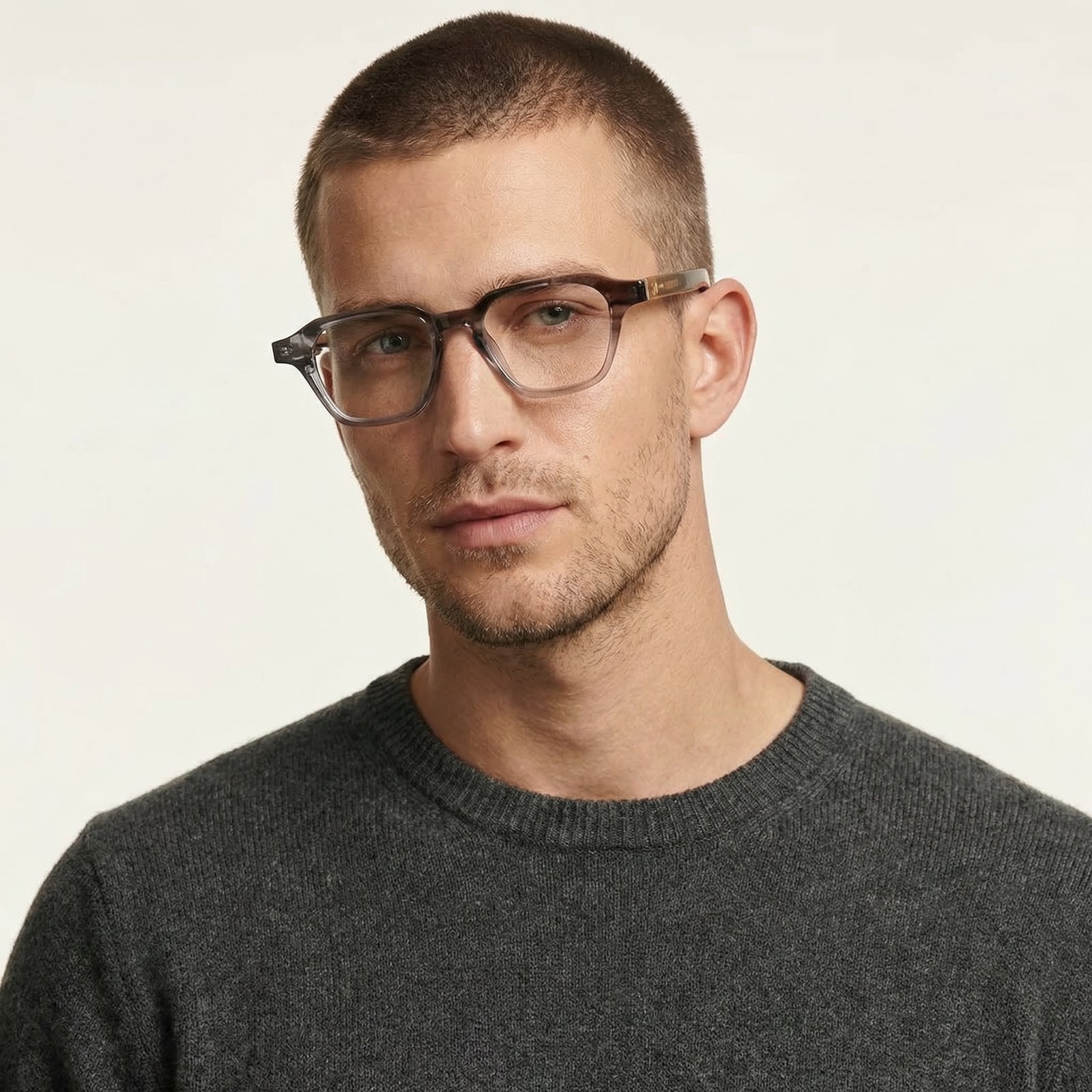 OG Smoke Amber | Crystal Brown Square Eyeglasses