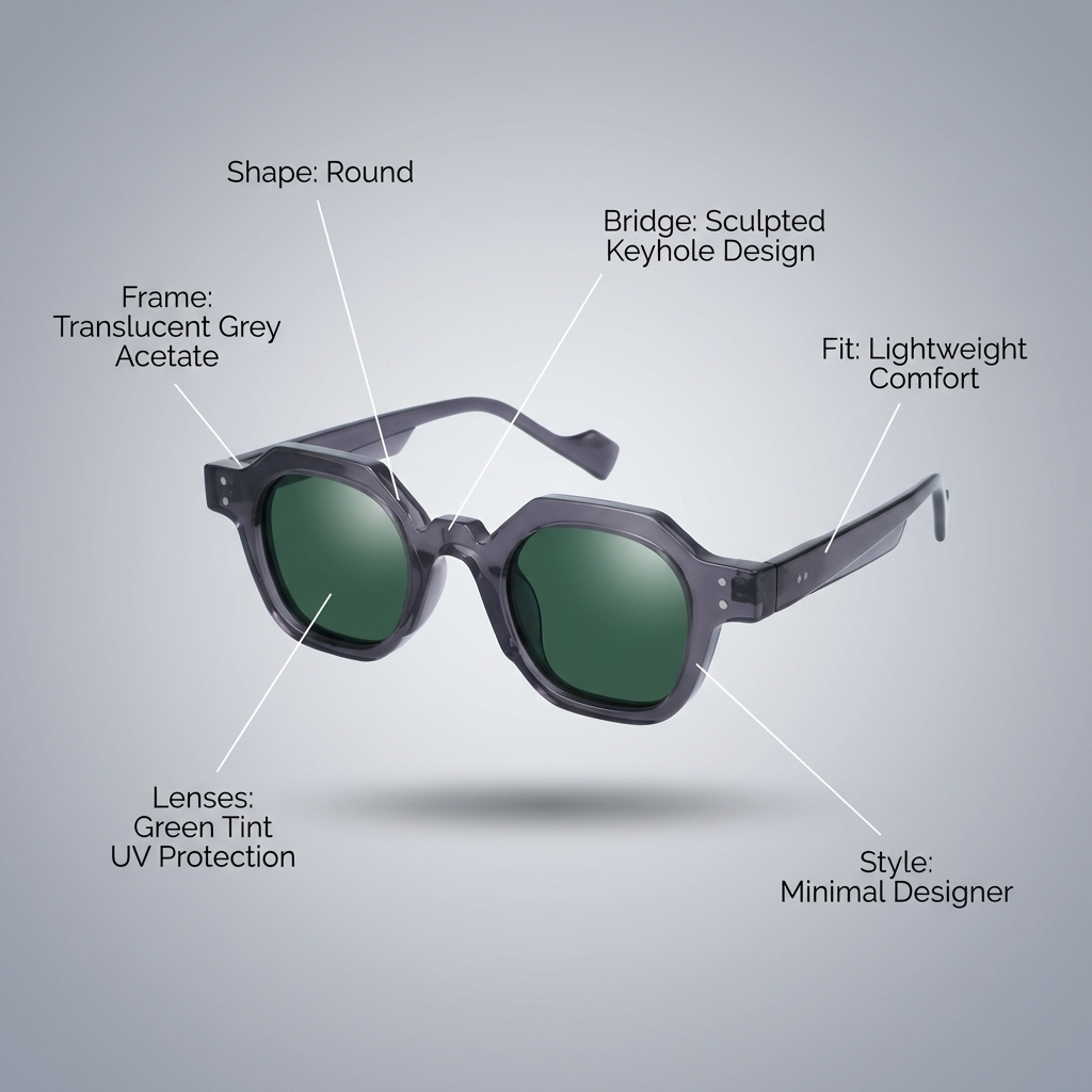 OG Smoke Cut | Geometric Round Matte Sunglasses