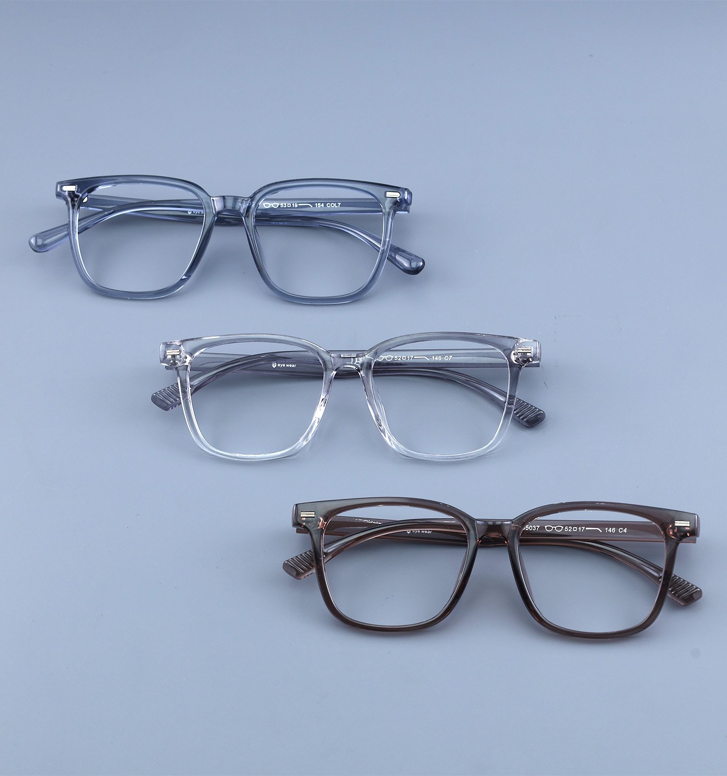 OG Smoky Crystal Full Rim Square Eyeglasses for Men