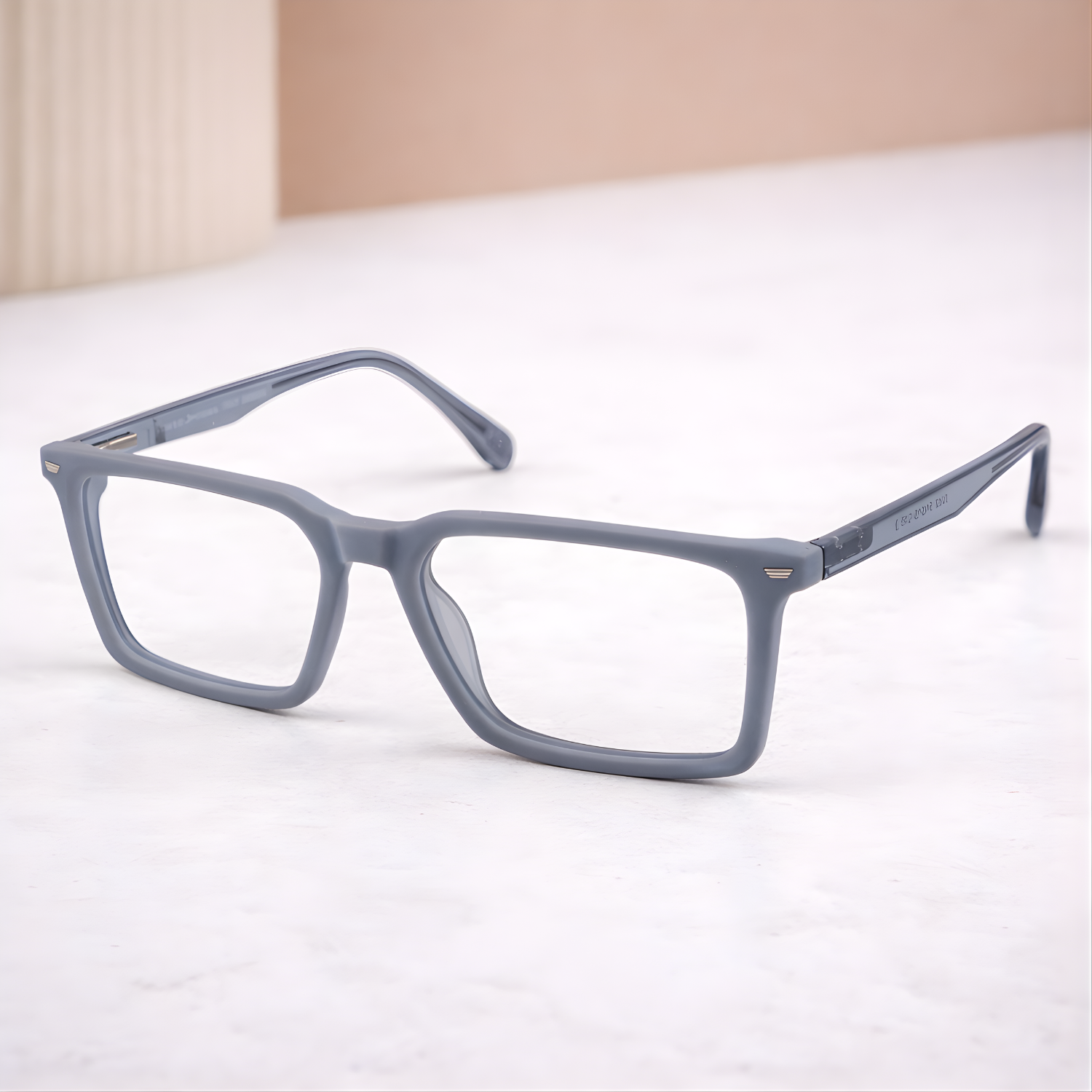 OG Square Modern Full Rim Eyeglasses for Men & Women – Brown & Grey