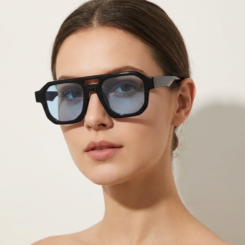 OG Stealth Blue | Bold Shield Frame Sunglasses