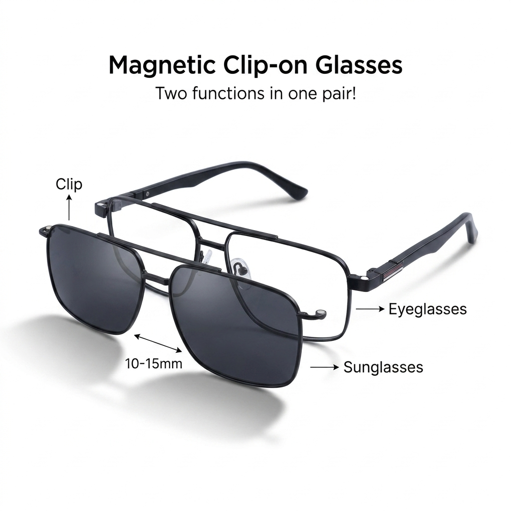 OG Stealth Clip-On | Matte Black Magnetic Clip-On Sunglasses with Floating Brow Bar & Ultra-Slim Titanium Design