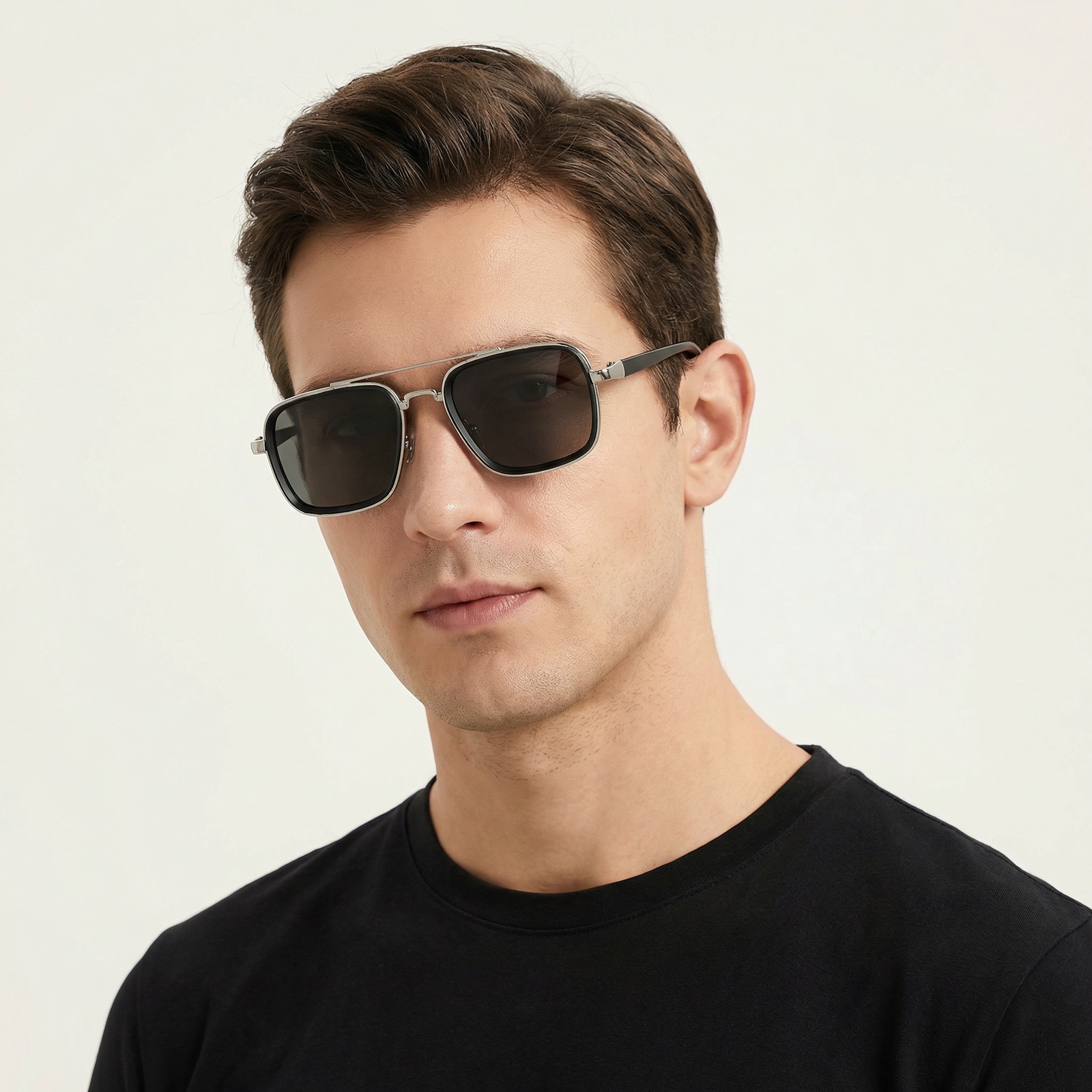 OG Steel Shadow | Silver Frame Square Aviator Sunglasses