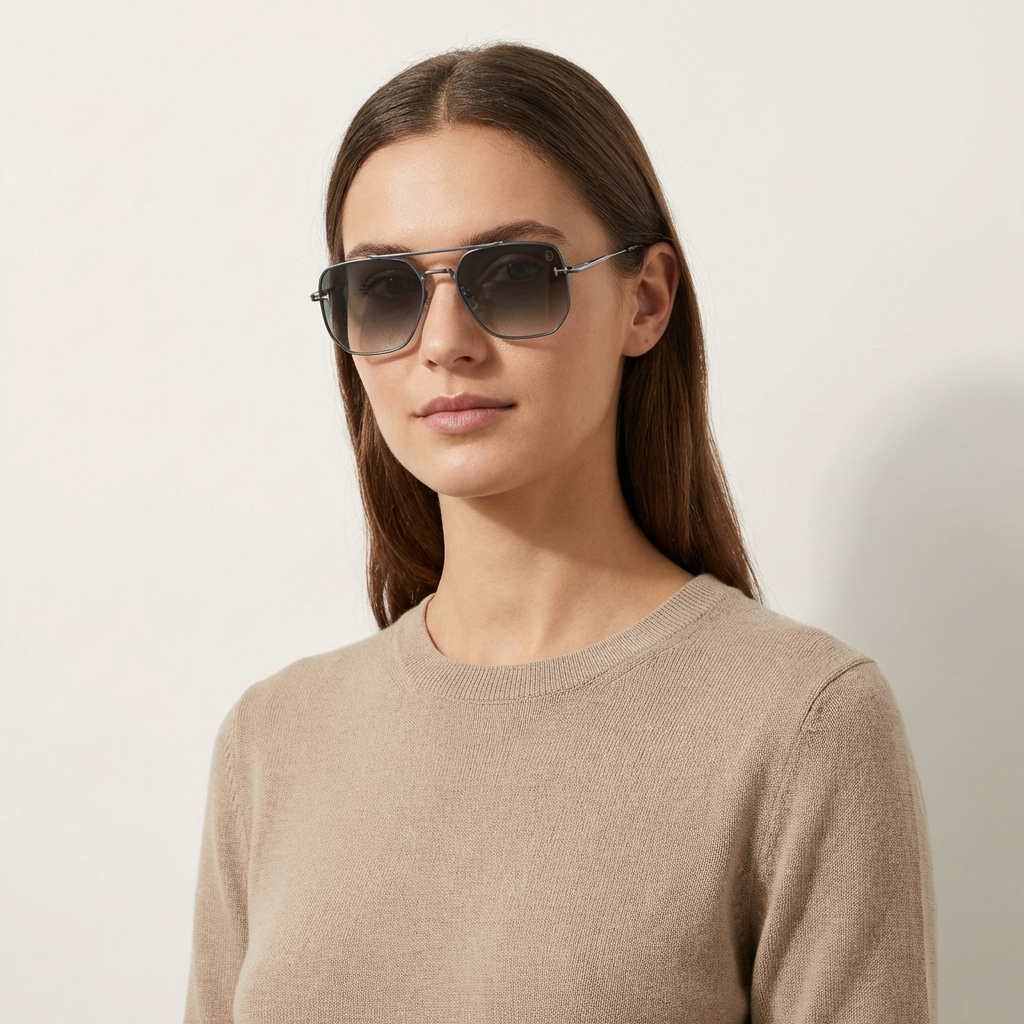 OG Steel Vision | Gunmetal Square Gradient Aviator Sunglasses