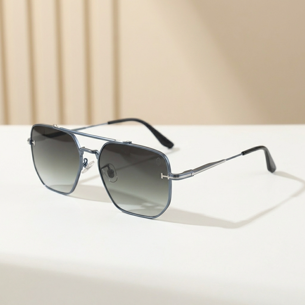 OG Steel Vision | Gunmetal Square Gradient Aviator Sunglasses