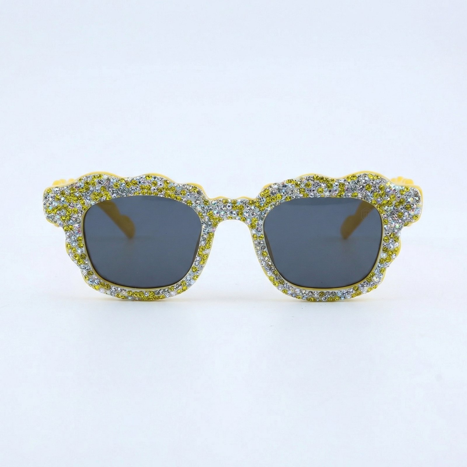 OG Sunshine Sparkle Wave Sunglasses | Yellow Crystal-Studded Luxury Statement Shades for Women