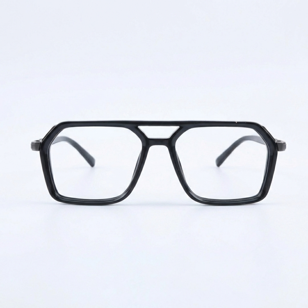 OG Titan Edge Full Rim Square Eyeglasses | Premium Bold Black Optical Frame for Men