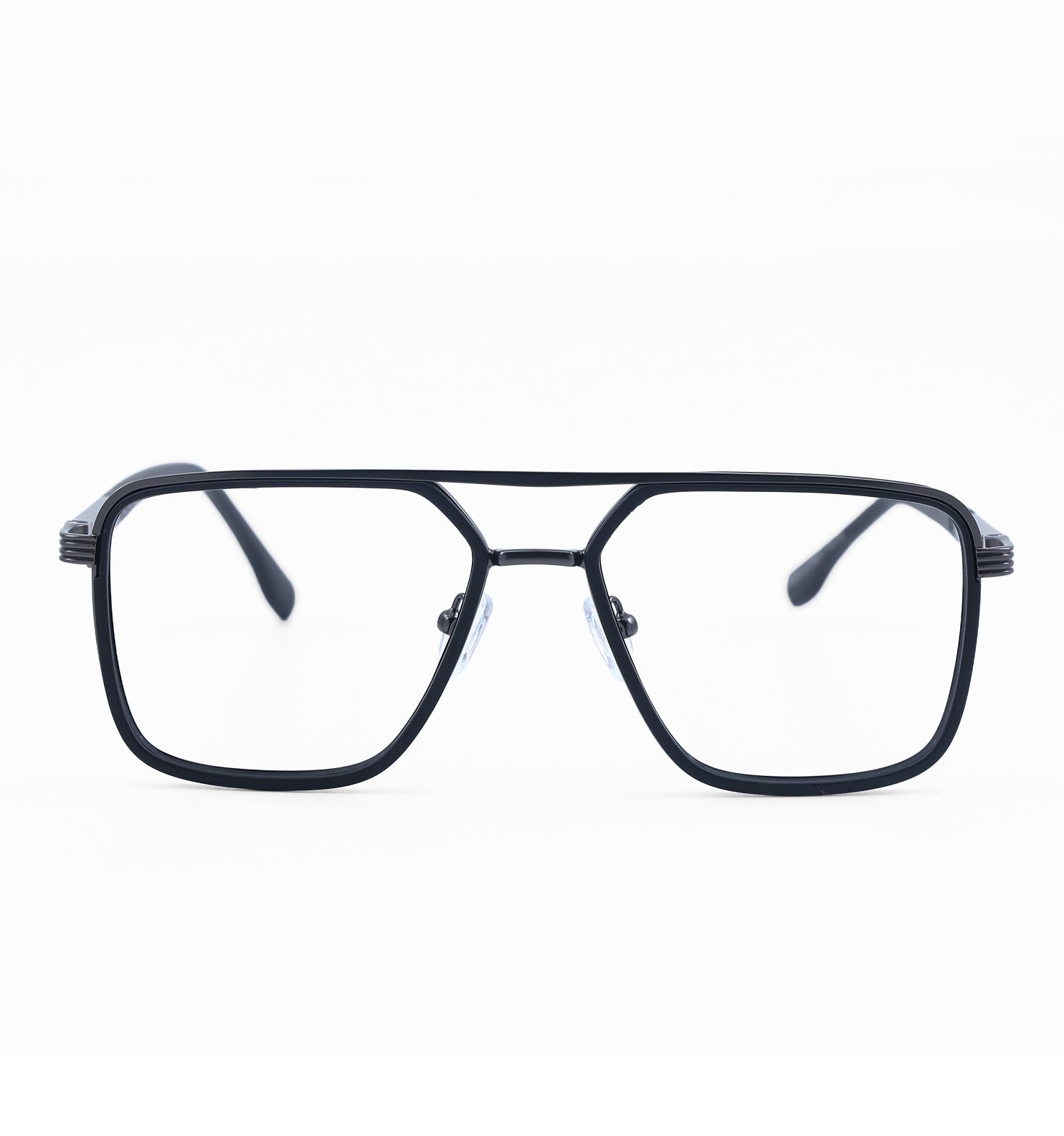 OG Titan Men’s Eyeglasses | Premium Metal Square Optical Frame in Black & Violet