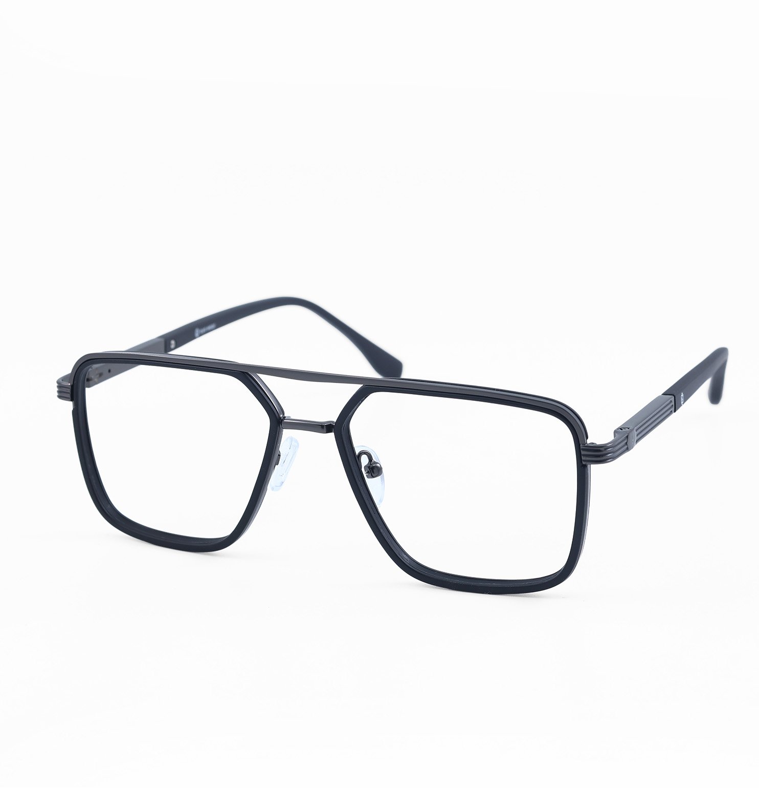OG Titan Men’s Eyeglasses | Premium Metal Square Optical Frame in Black & Violet