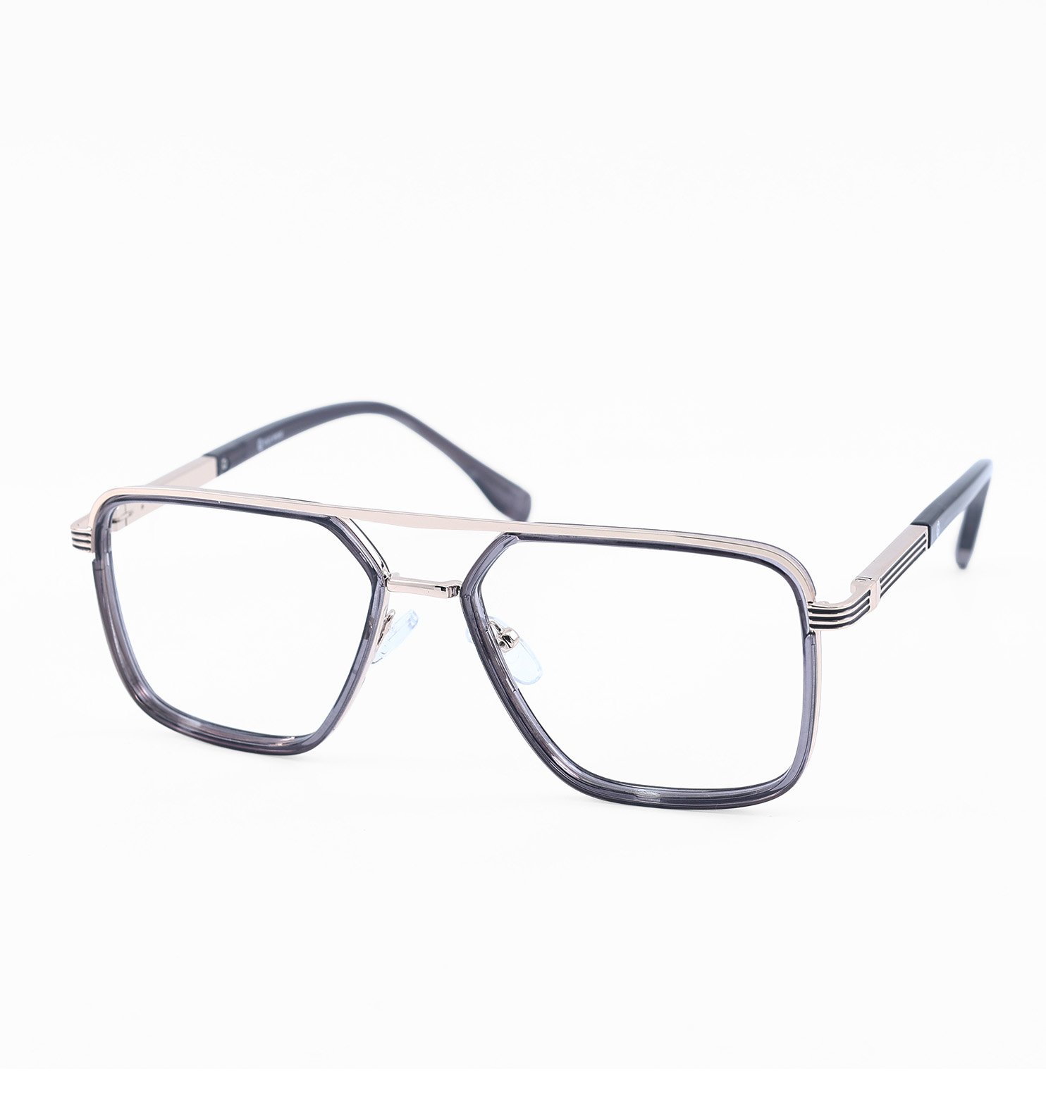 OG Titan Men’s Eyeglasses | Premium Metal Square Optical Frame in Black & Violet
