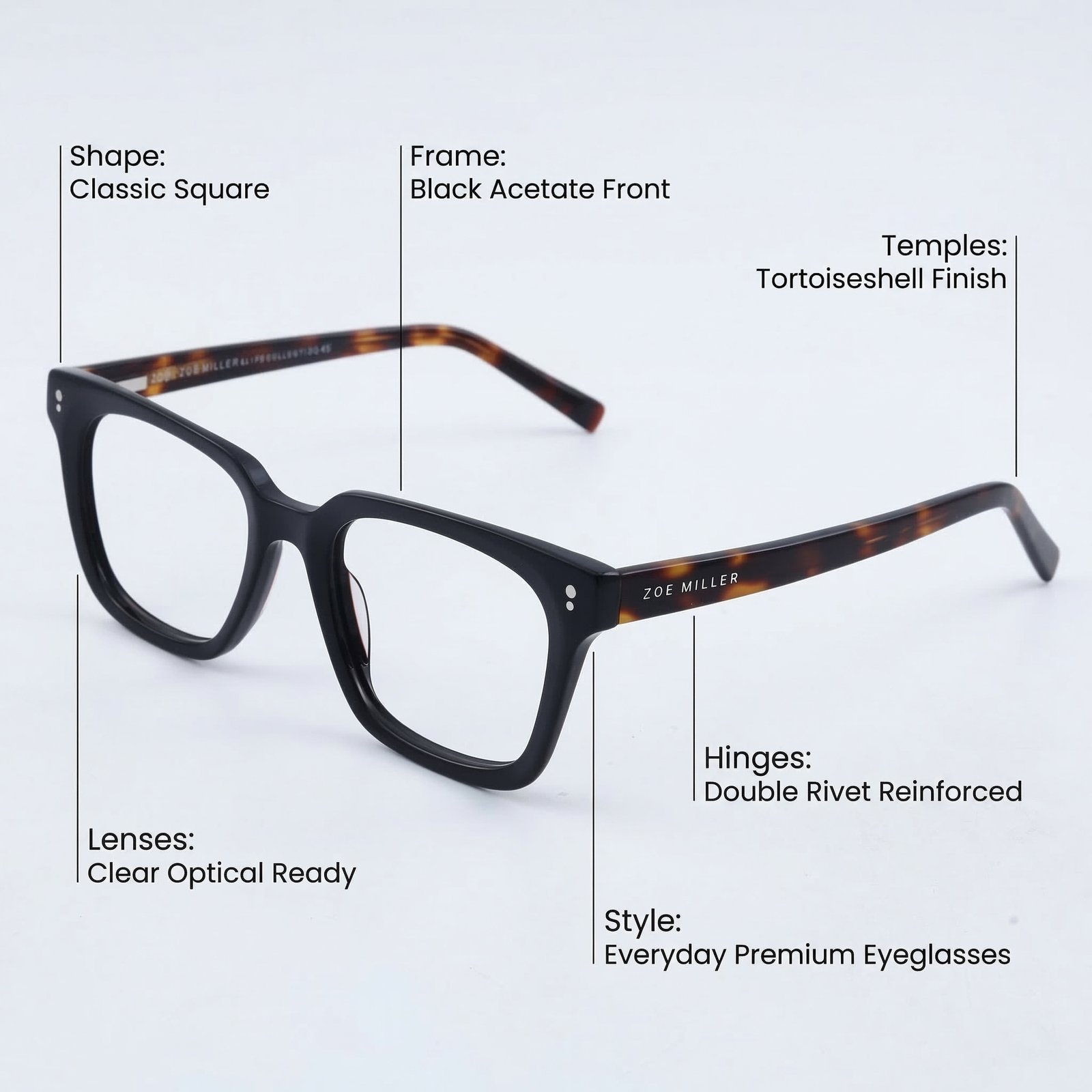 OG Urban Classic | Black Tortoise Square Eyeglasses