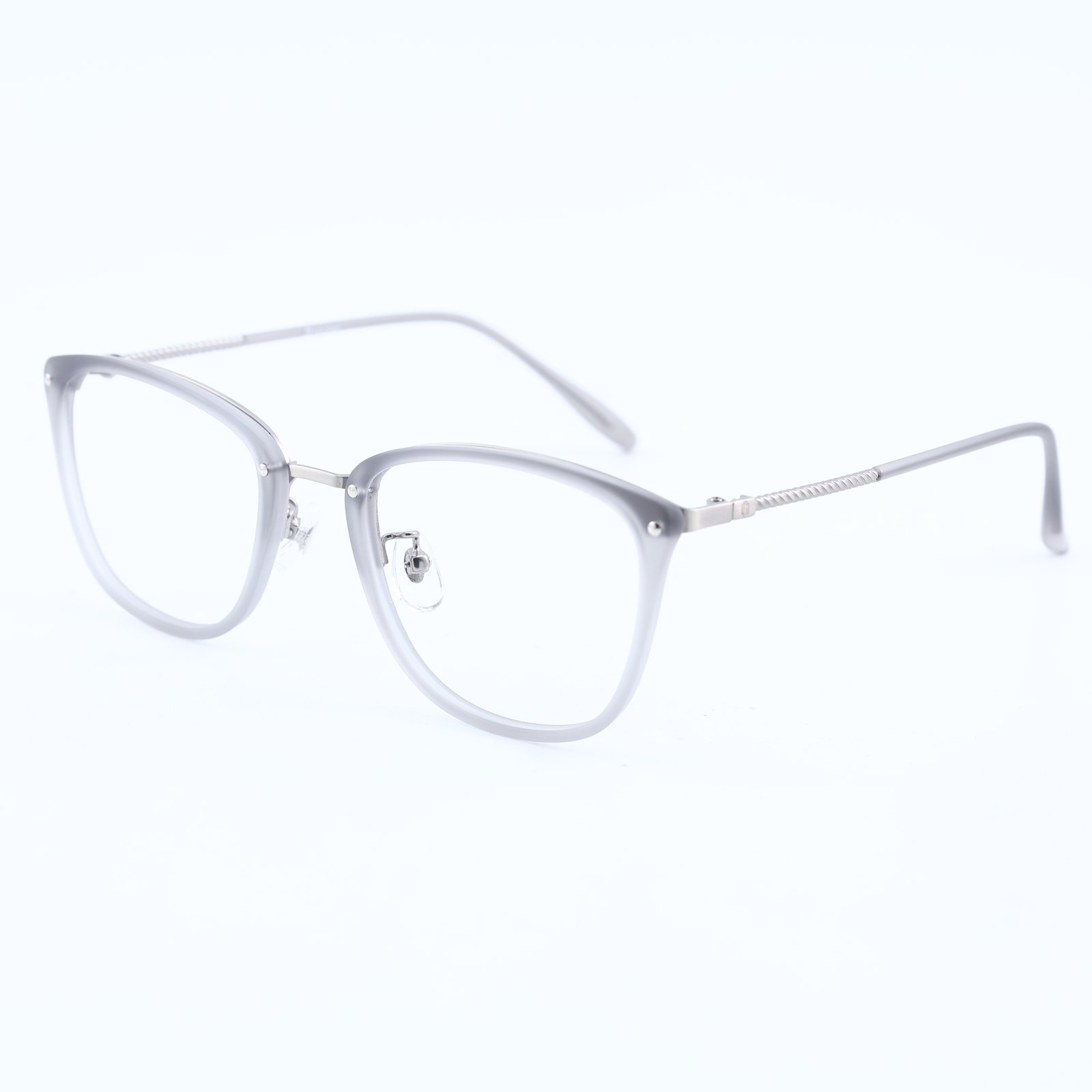OG Urban Grace Full Rim Cat-Eye Eyeglasses | Black & Silver Slim Metal Hybrid Frame for Women