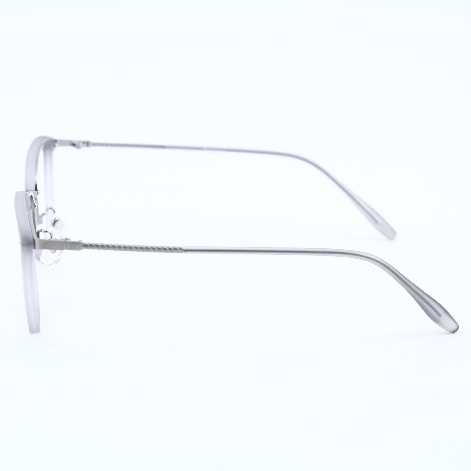 OG Urban Grace Full Rim Cat-Eye Eyeglasses | Black & Silver Slim Metal Hybrid Frame for Women