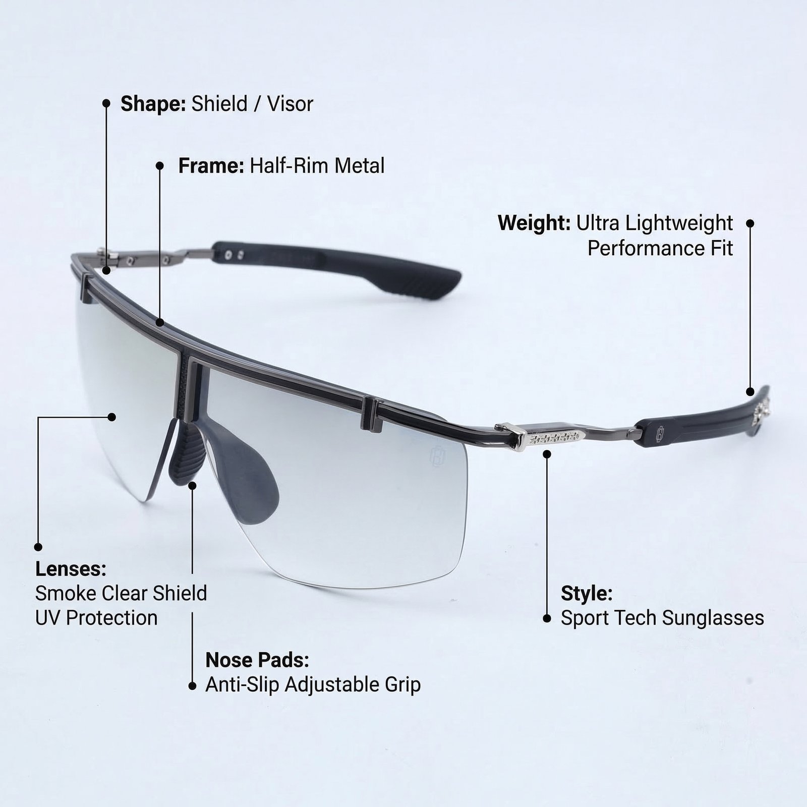 OG Velocity Edge | Rimless Shield Sport Sunglasses