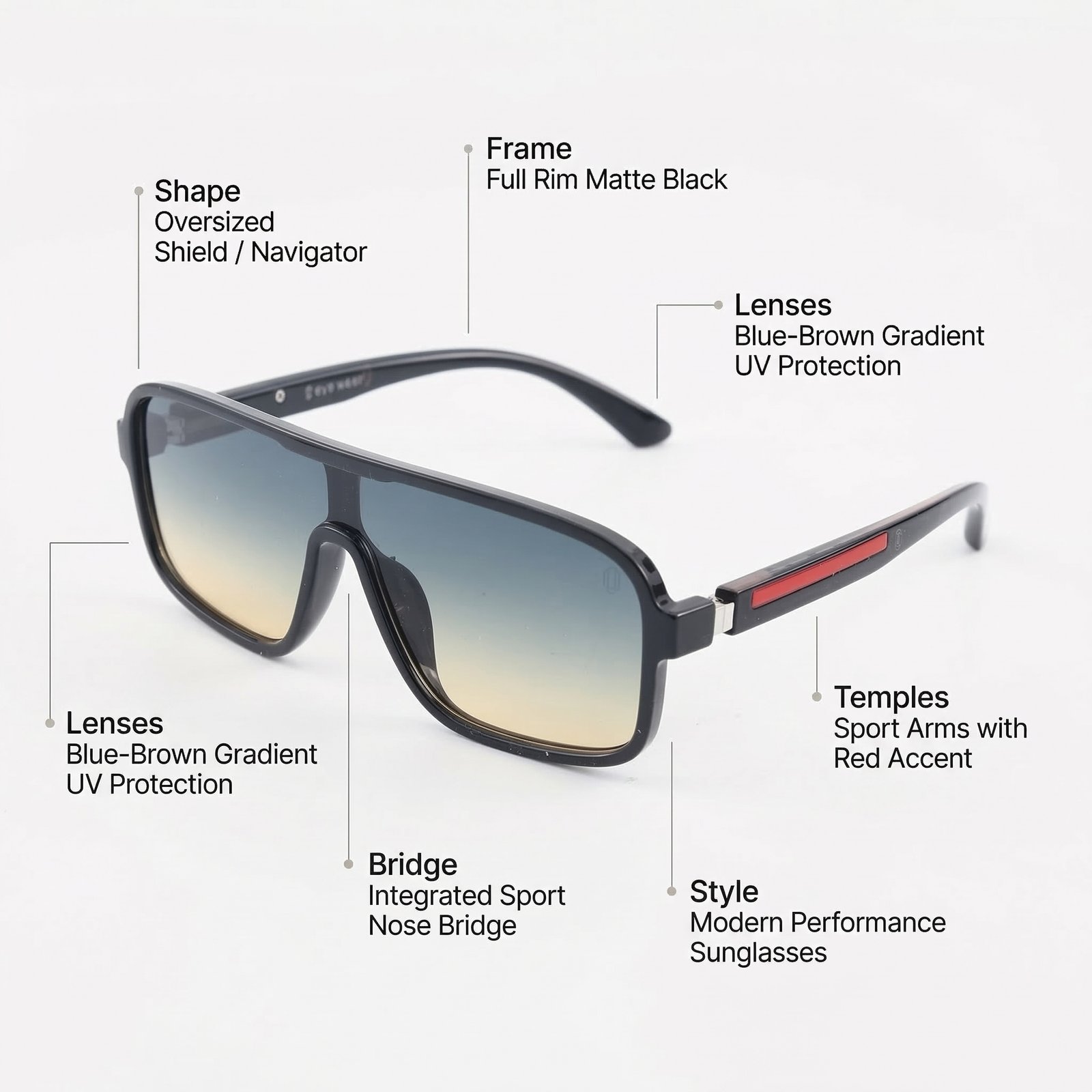 OG Velocity Shield | Black Sport Visor Sunglasses