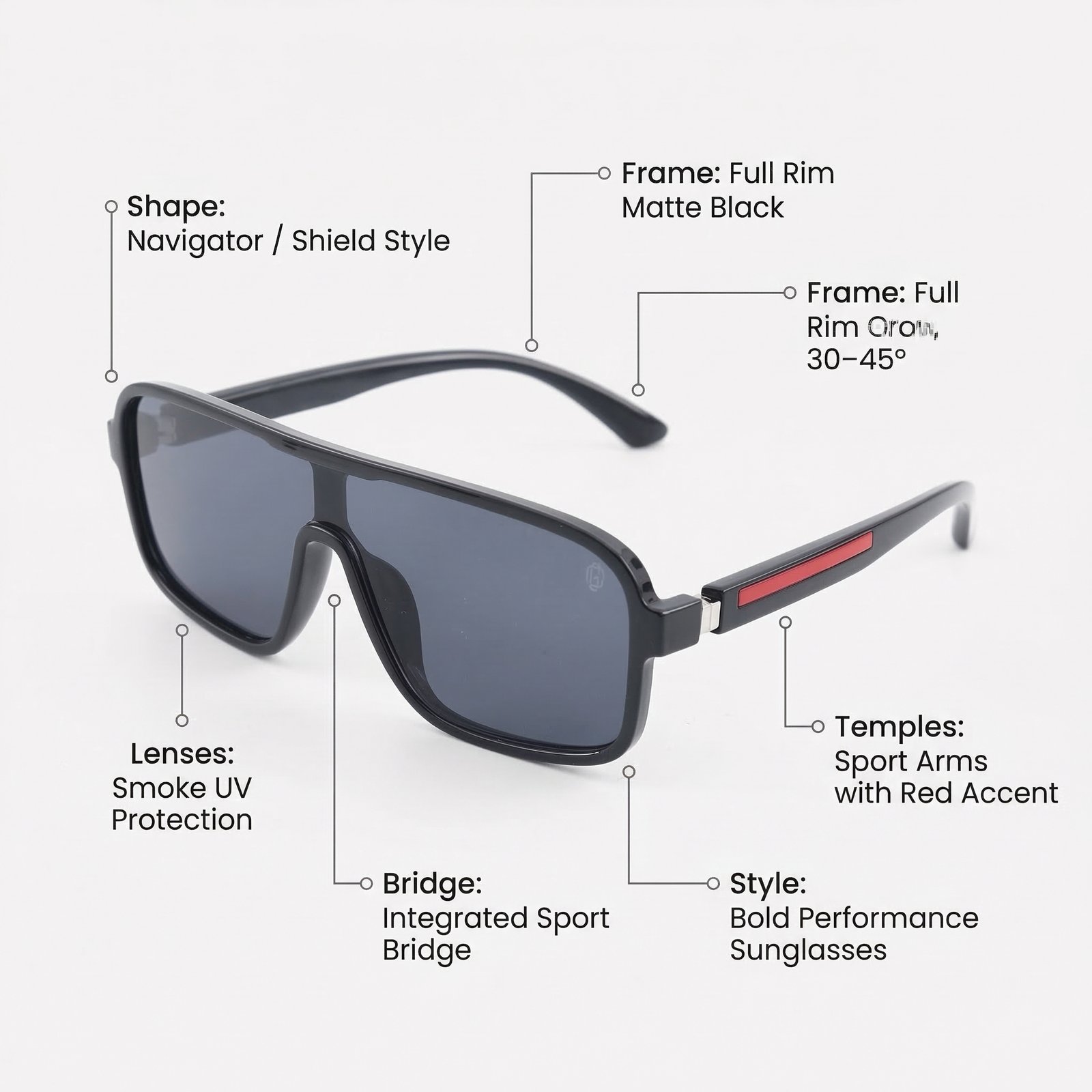 OG Velocity Shield | Black Sport Visor Sunglasses