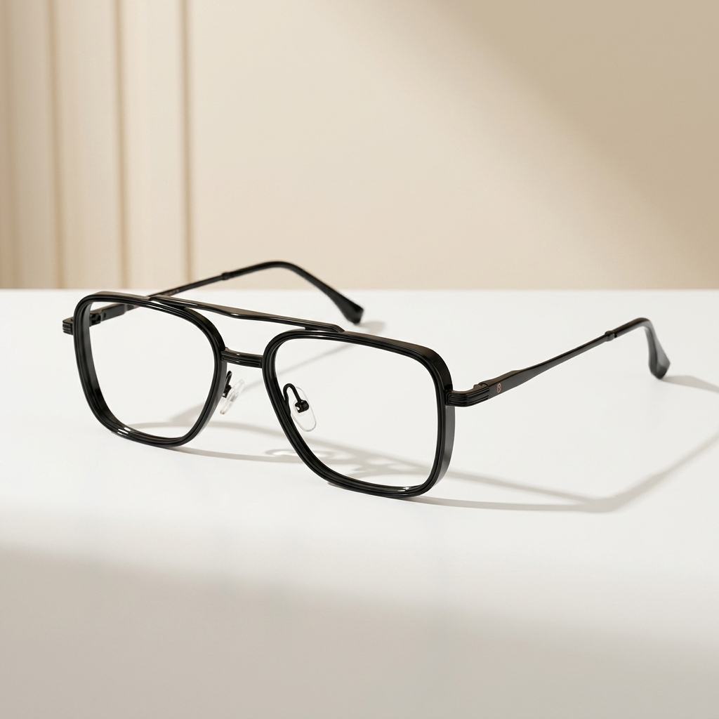OG Vintage Square Metal Eyeglasses – Full Rim Frame