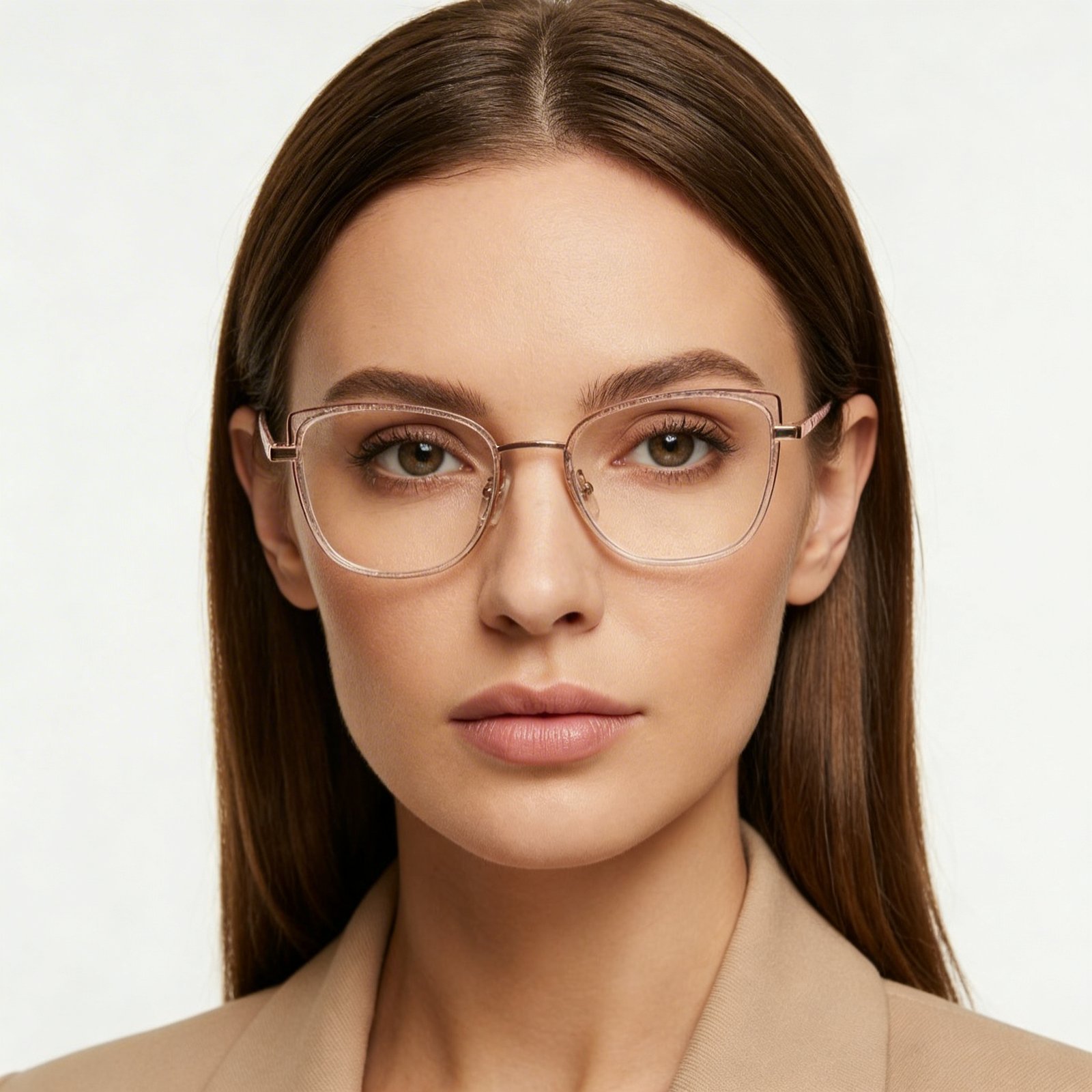 OG Cat Eye Full Rim Square Glasses | Matte Grey Frame for Women